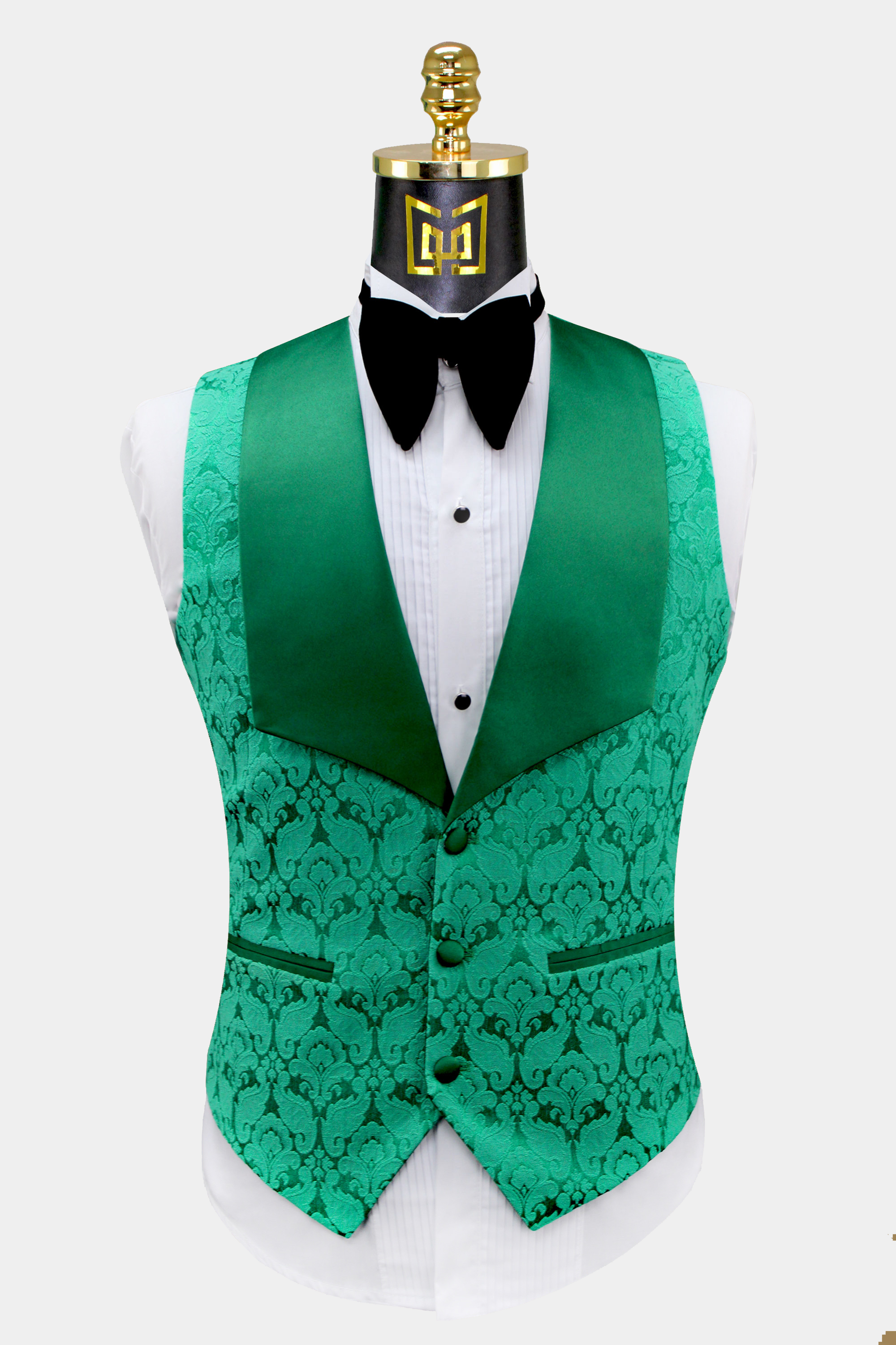 Green Damask Tuxedo - 3 Piece | Gentleman's Guru