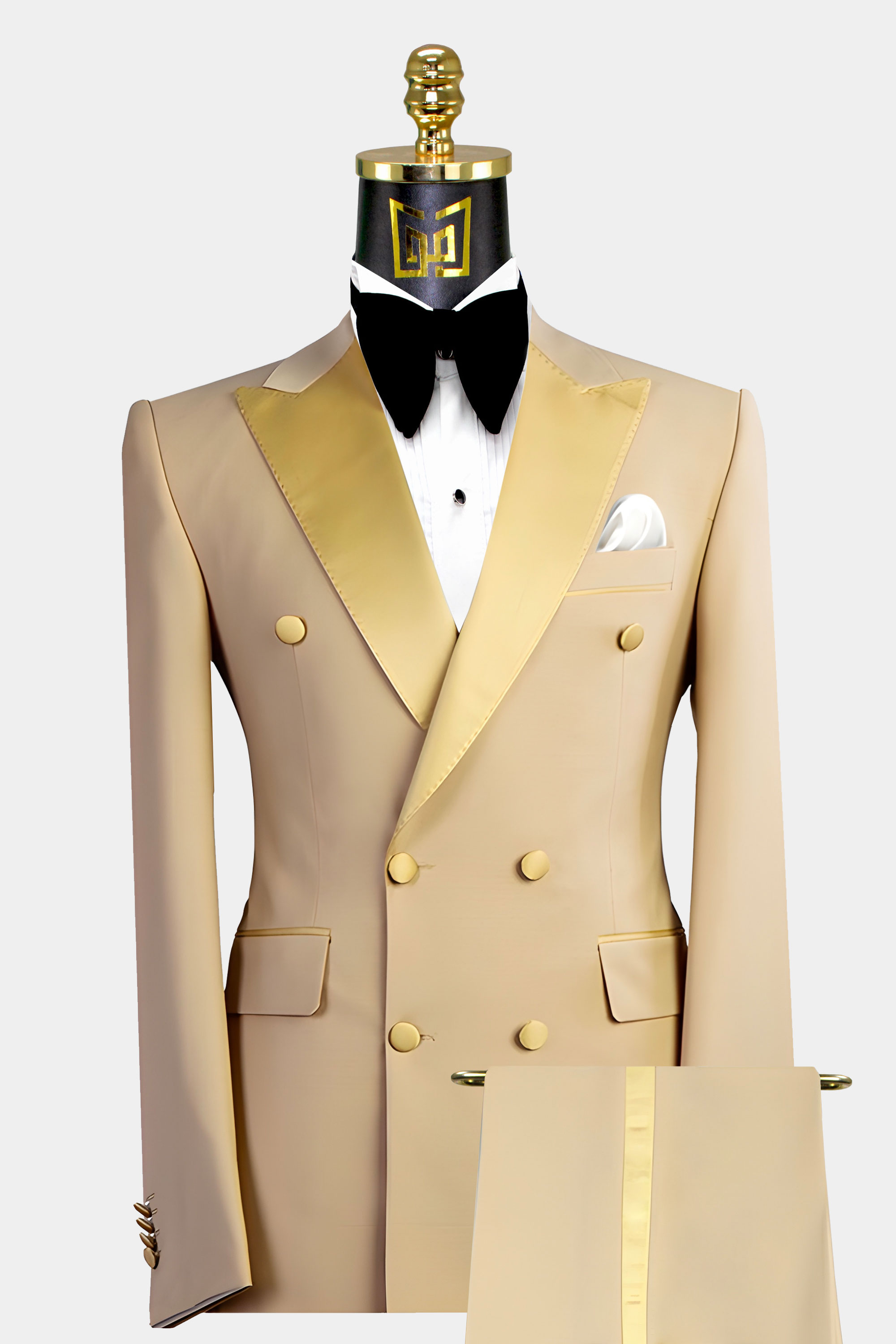 Double-Breasted-Champagne-Tuxedo-Wedding-Groom-Prom-Suit-from-Gentlemansguru.com
