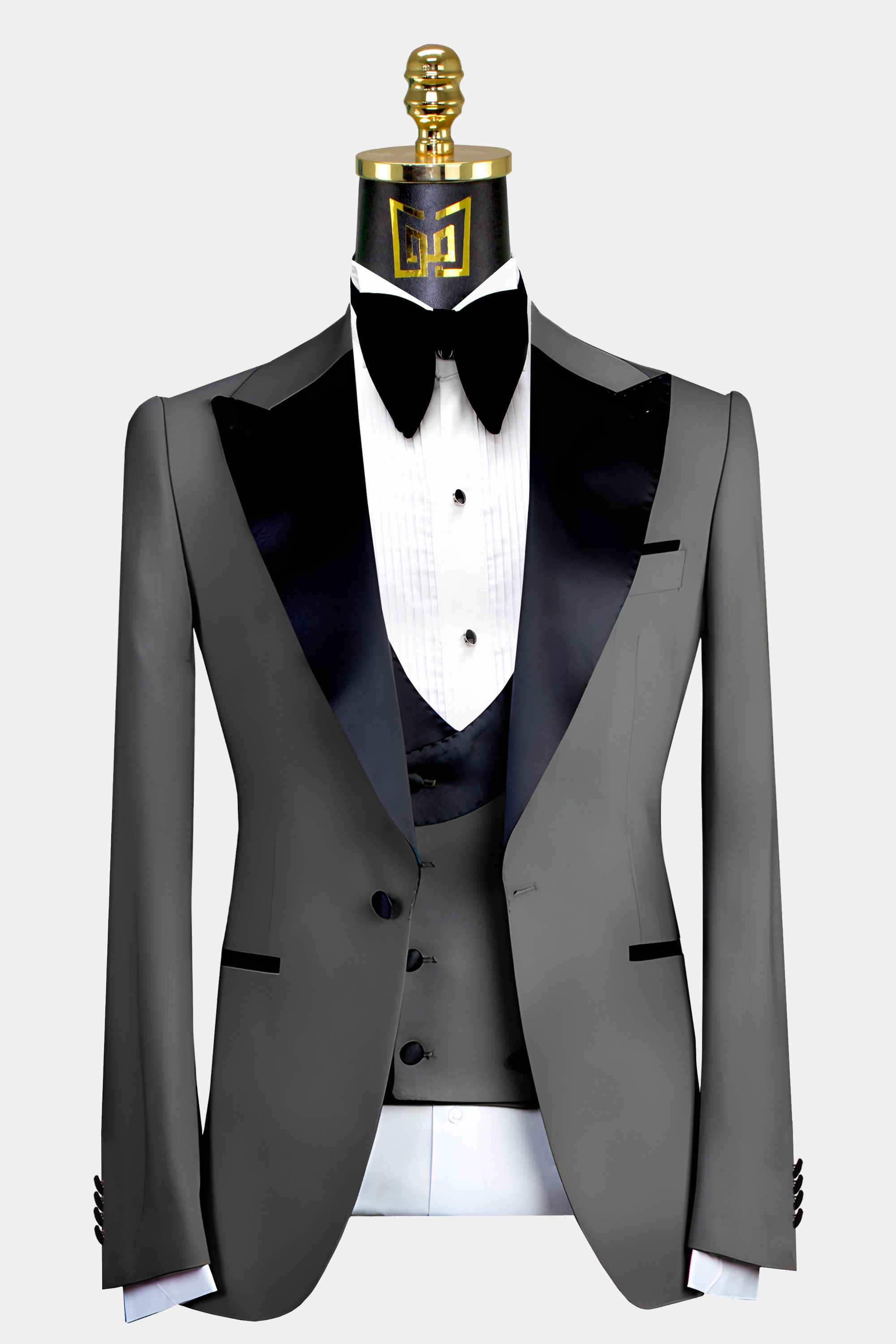 Grey Peak Lapel Tuxedo - 3 Piece | Gentleman's Guru