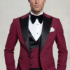 Mens-Burgundy-Peak-Lapel-Tuxedo-Prom-Groom-Wedding-Suit-from-Gentlemansguru.com