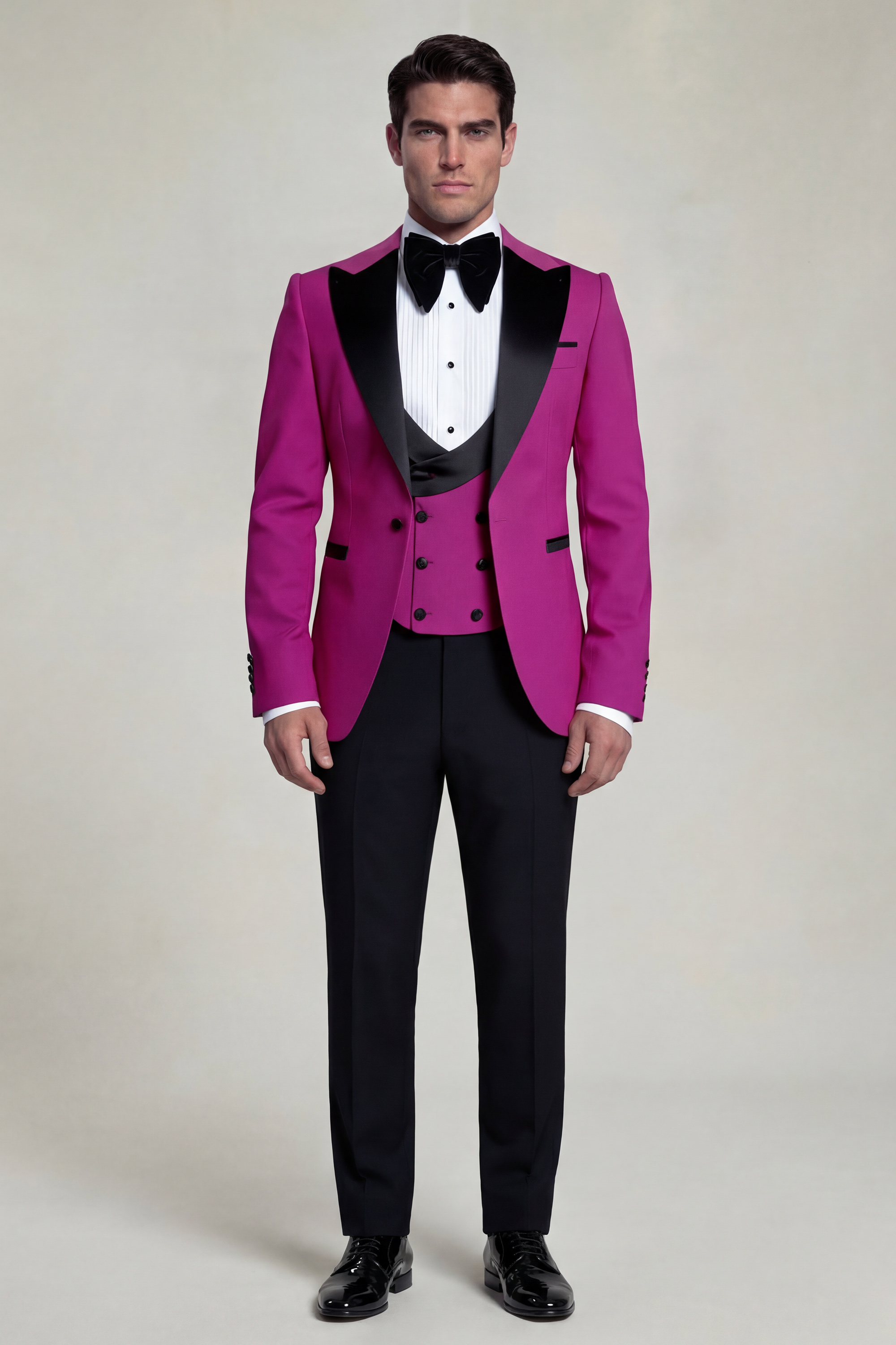 Mens-MAgenta-3-Piece-Tuxedo-JAcket-Groom-Bespoke-Custom-Suit-from-Gentlemansguru.com