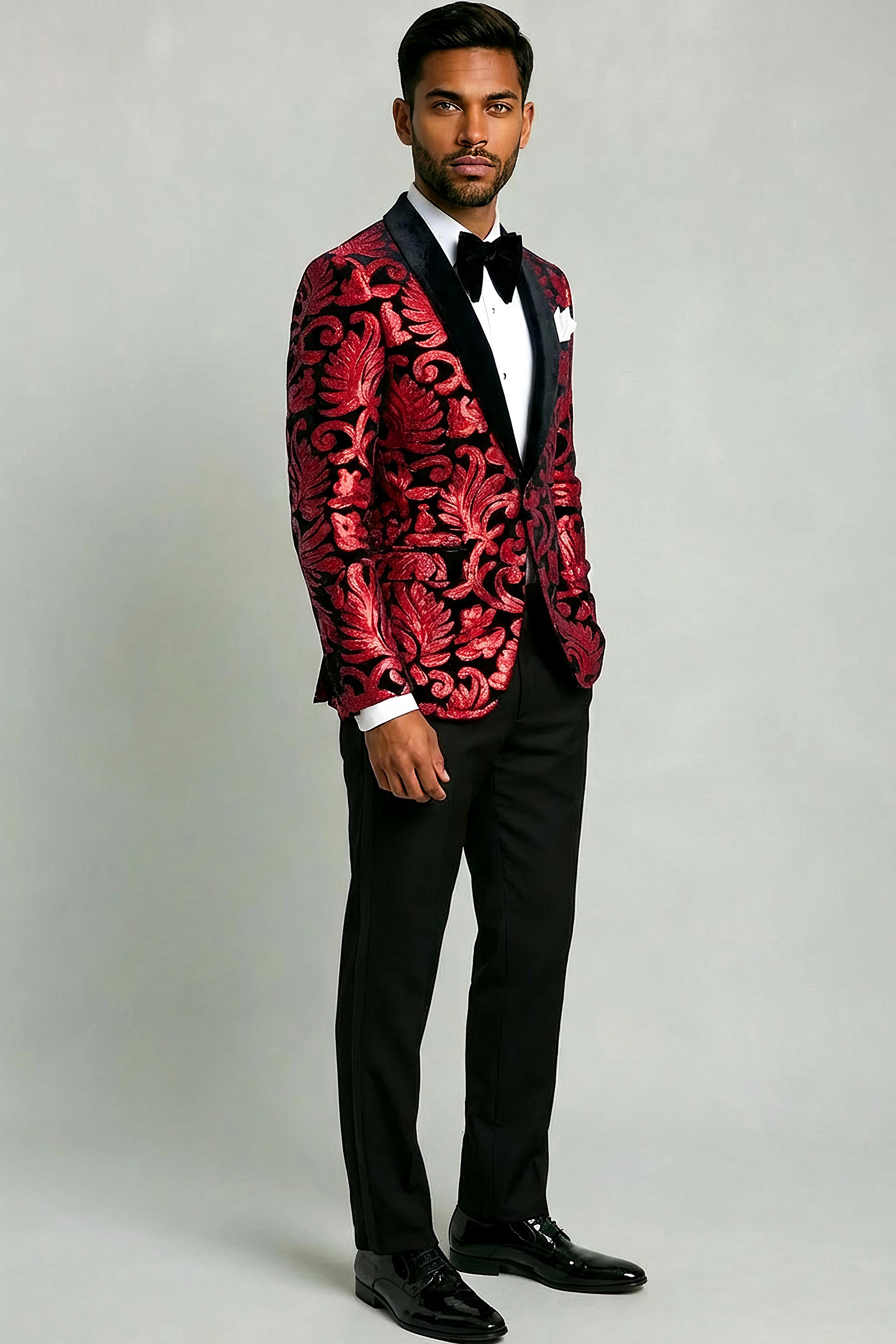 Mens-Black-and-Red-Sequin-Velvet-Suit-Gala-Luxury-Fancy-from-Gentlemansguru.com