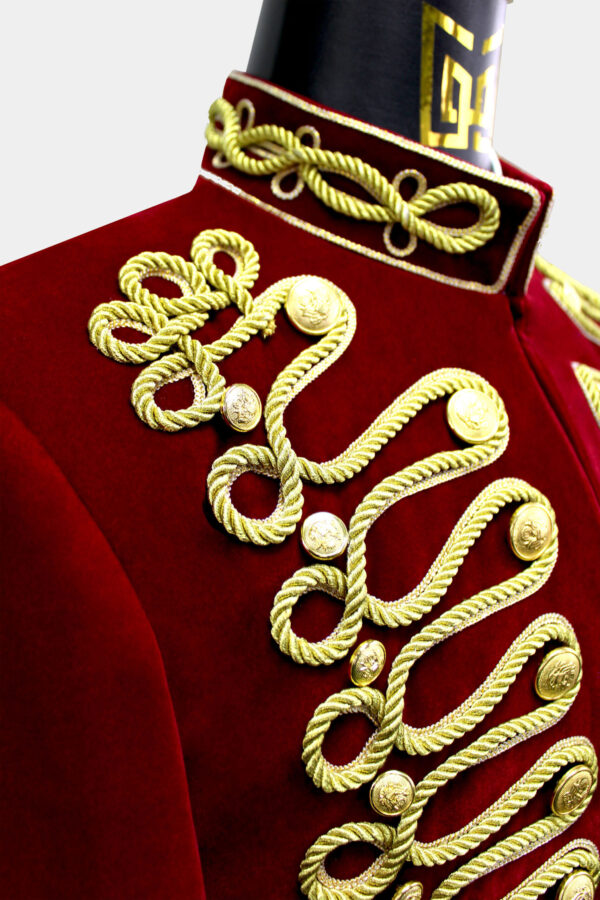 Mens-Red-and-Gold-Mandarin-Collar-Blazer-from-Gentlemansguru.com