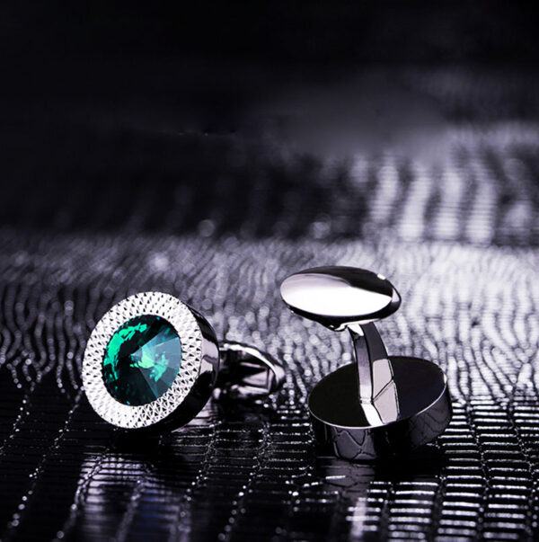Mnes-Silver-and-Emerald-Green-Cufflinks-from-Gentlemansguru.com_