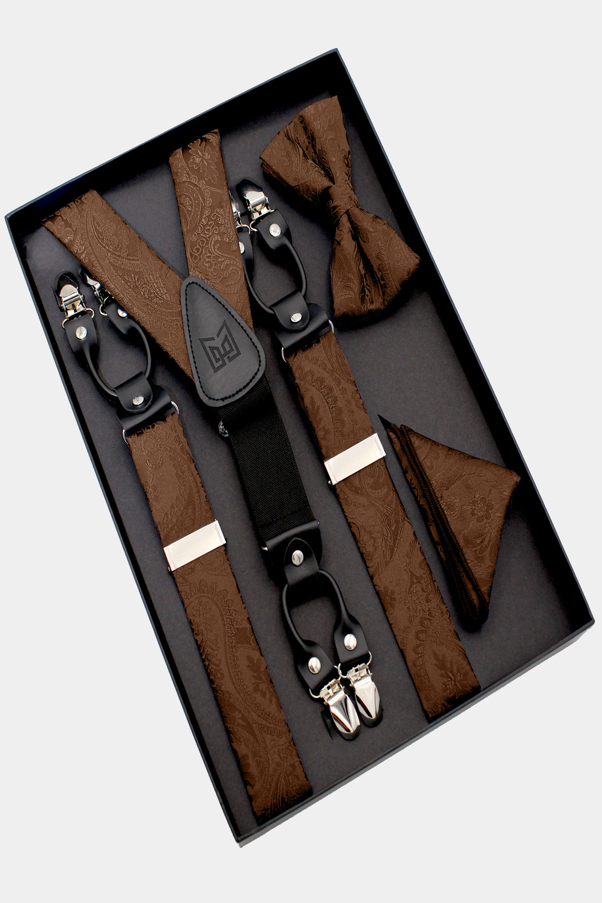 Gentleman's Guru Brown Button End Suspenders