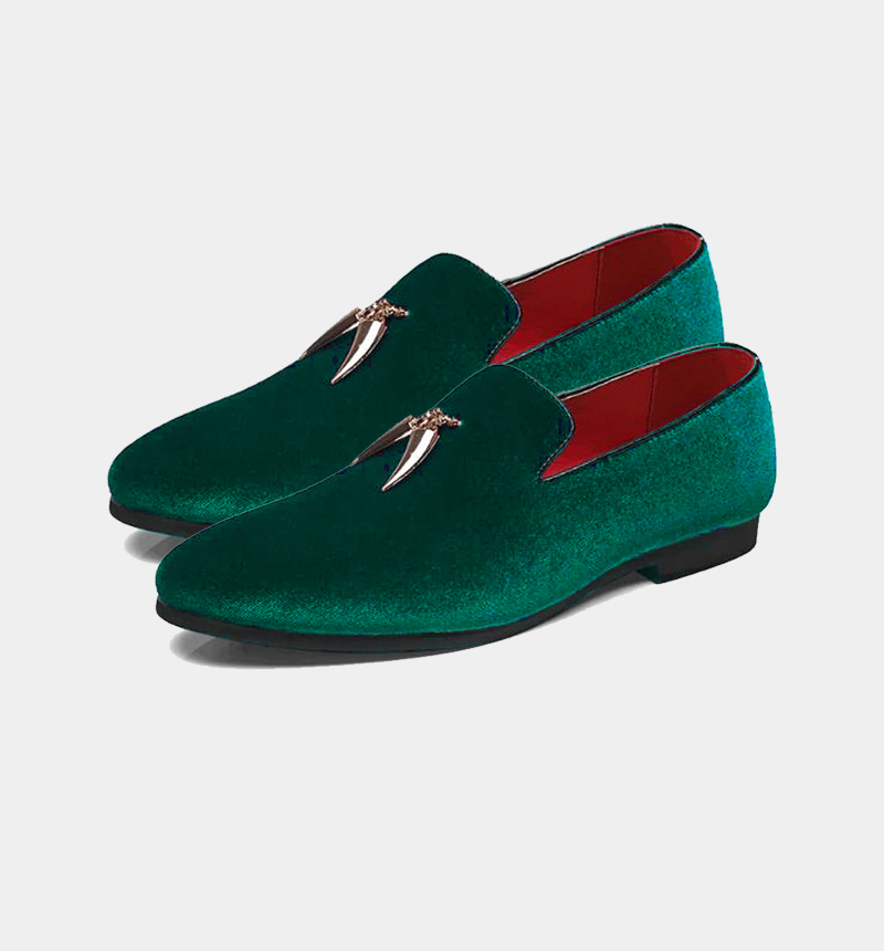 Mens-Green-Velvet-Loafers-With-Gold-Tassels-from-Gentlemansguru.com_