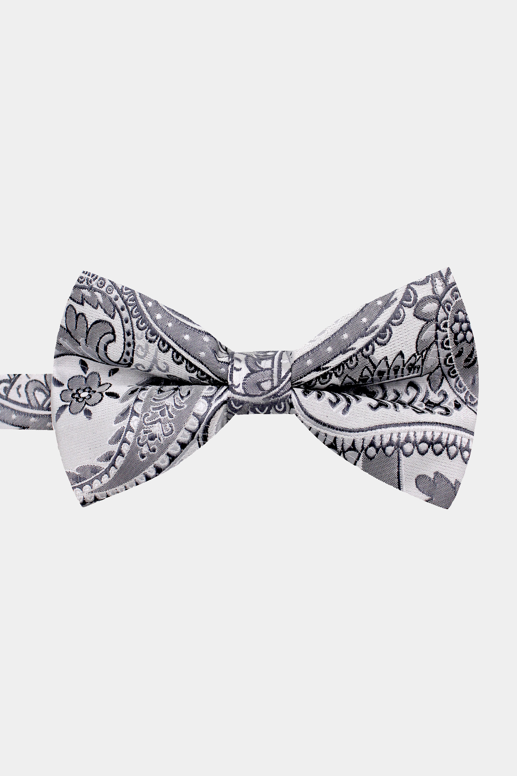 Paisley-Silver-Bow-Tie-from-Gentlemansguru.com