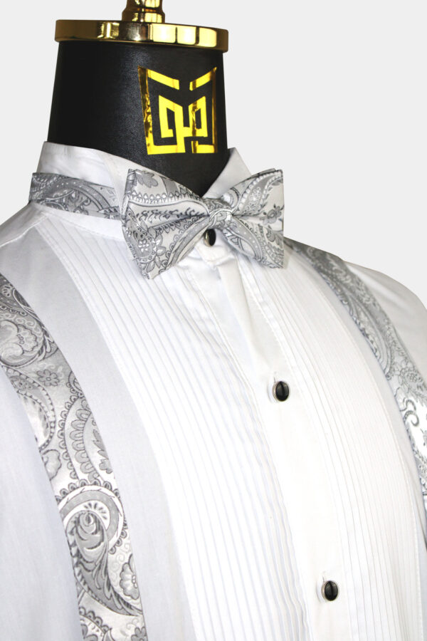 Paisley-Silver-Suspenders-and-Bow-Tie-Groomsmen-Bow-Tie-from-Gentlemansguru.com