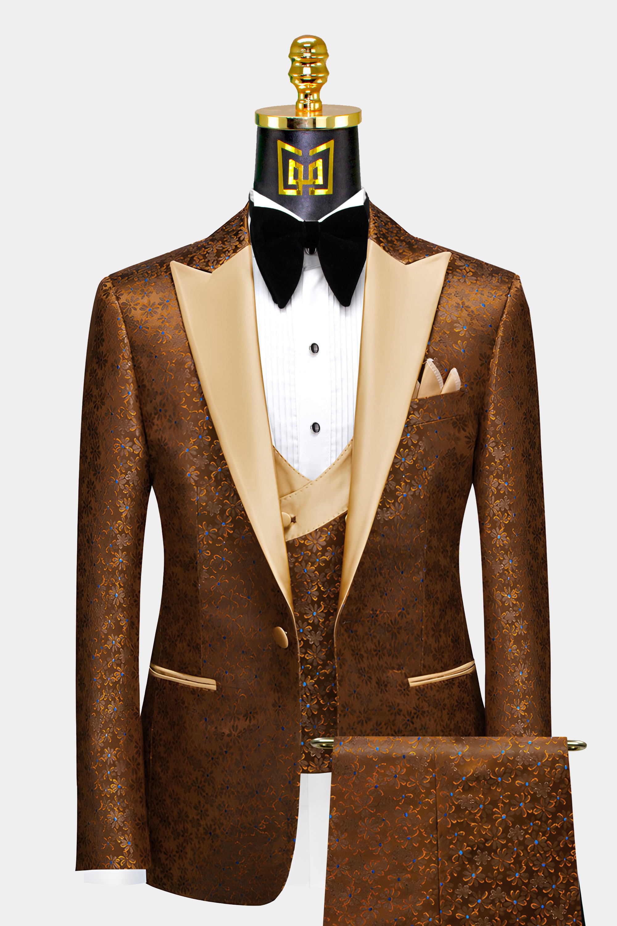 Burn Ornage Tuxedo Suit Wedding Groom Attire from Gentlemansguru.com
