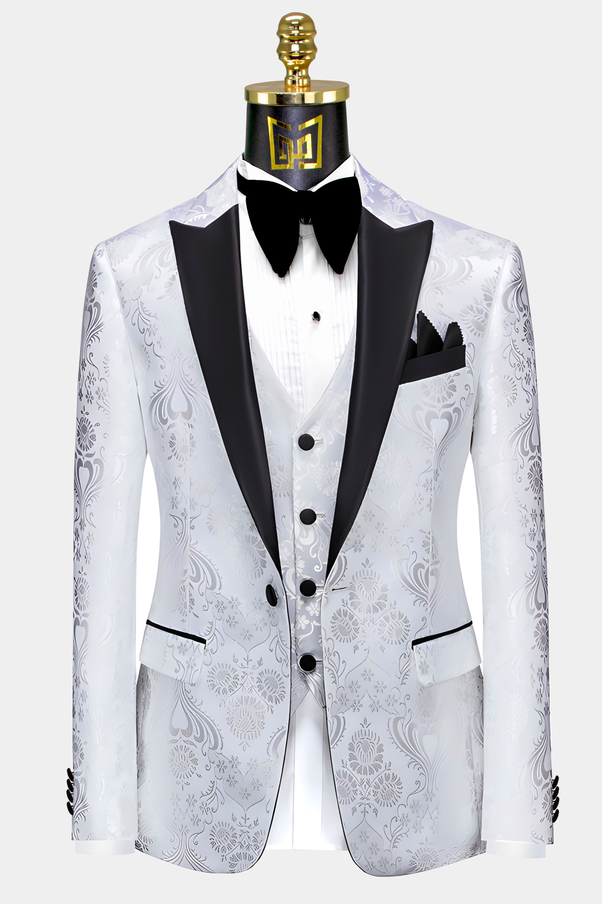 White and Silver Tuxedo Suit | Gentleman's Guru