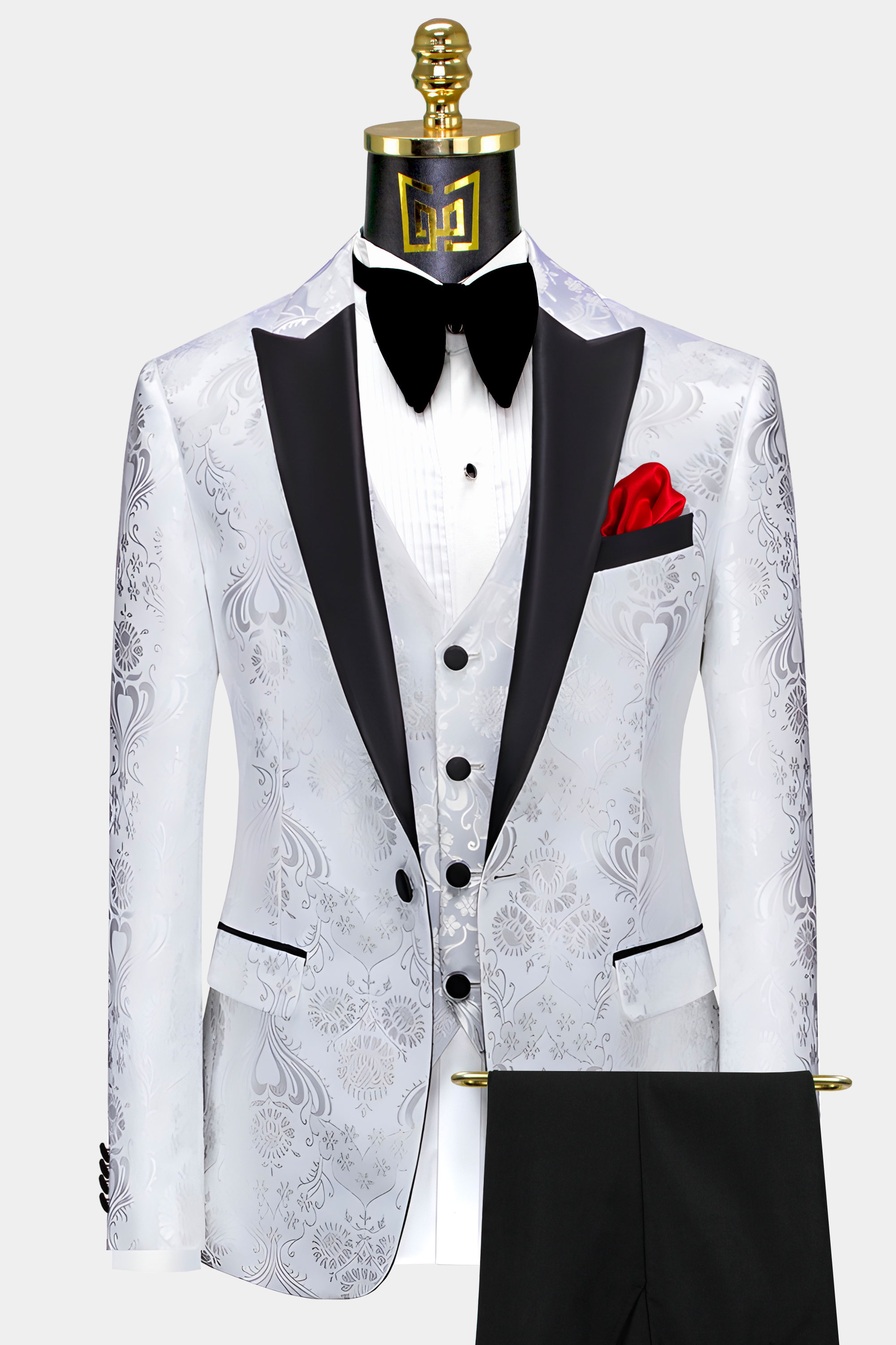 White and Silver Tuxedo Suit | Gentleman's Guru