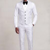 White and Silver Tuxedo Four Button Vest Full Body from Gentlemansguru.com