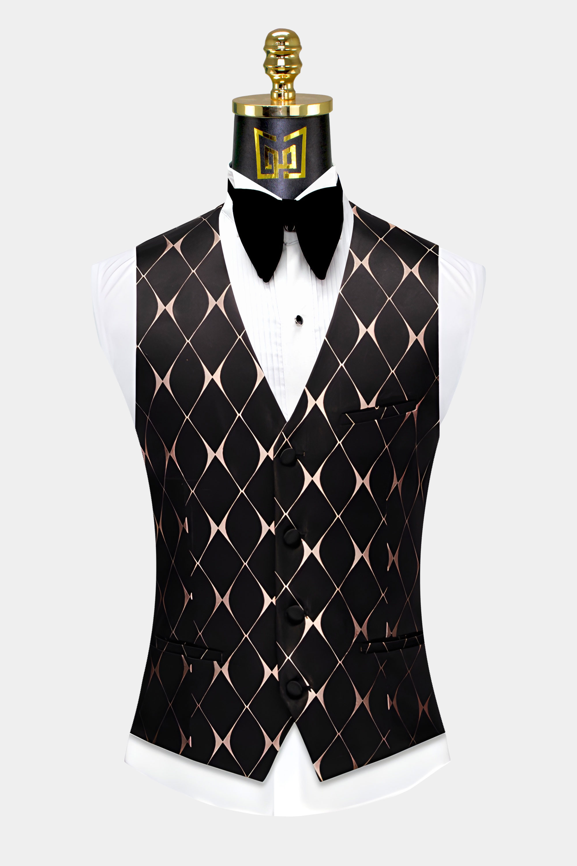 Black-and-Rose-Gold-Tuxedo-Vest-from-Gentlemansguru.com