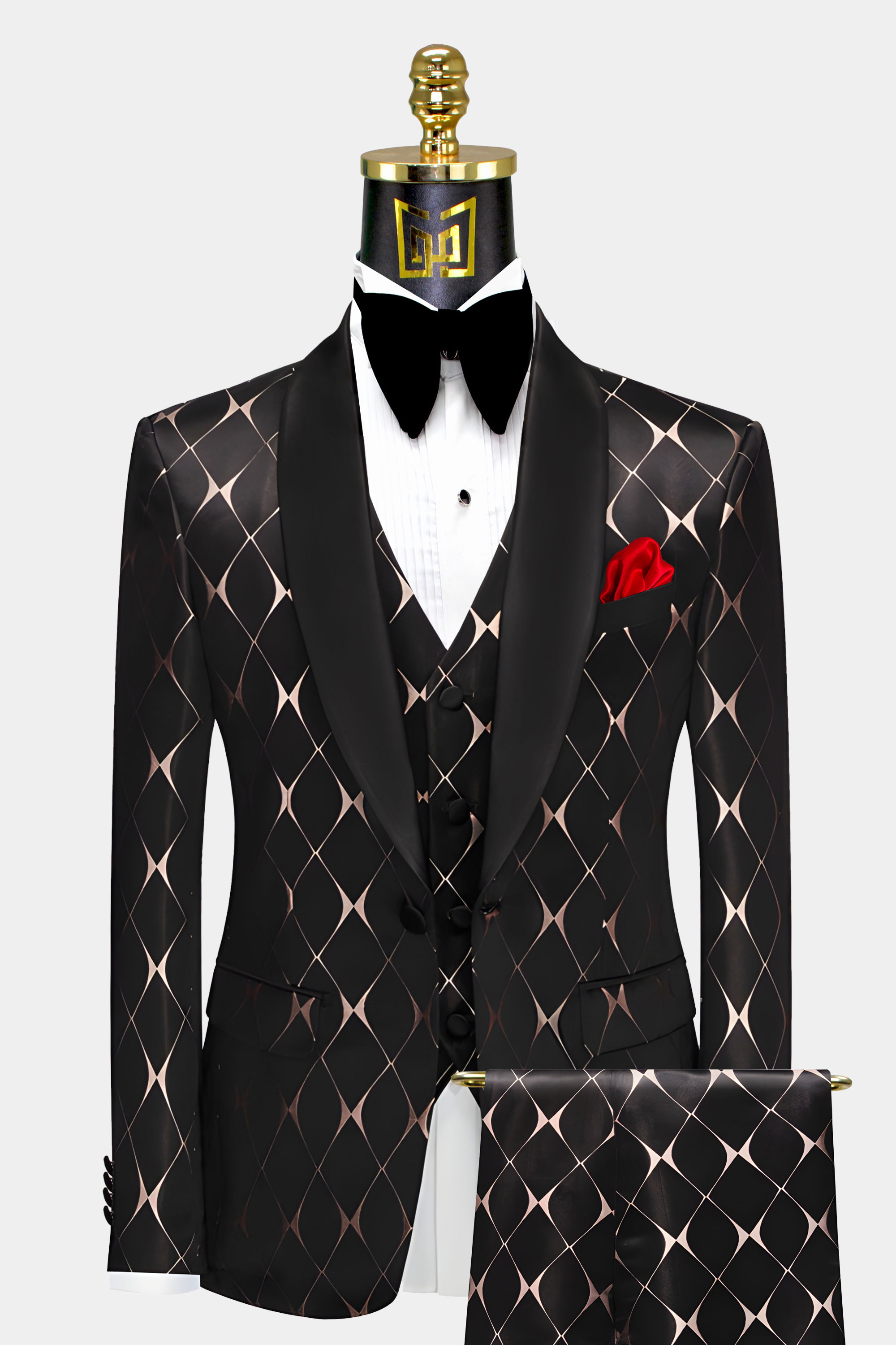 Diamond Chain Link Black & Rose Gold Tuxedo