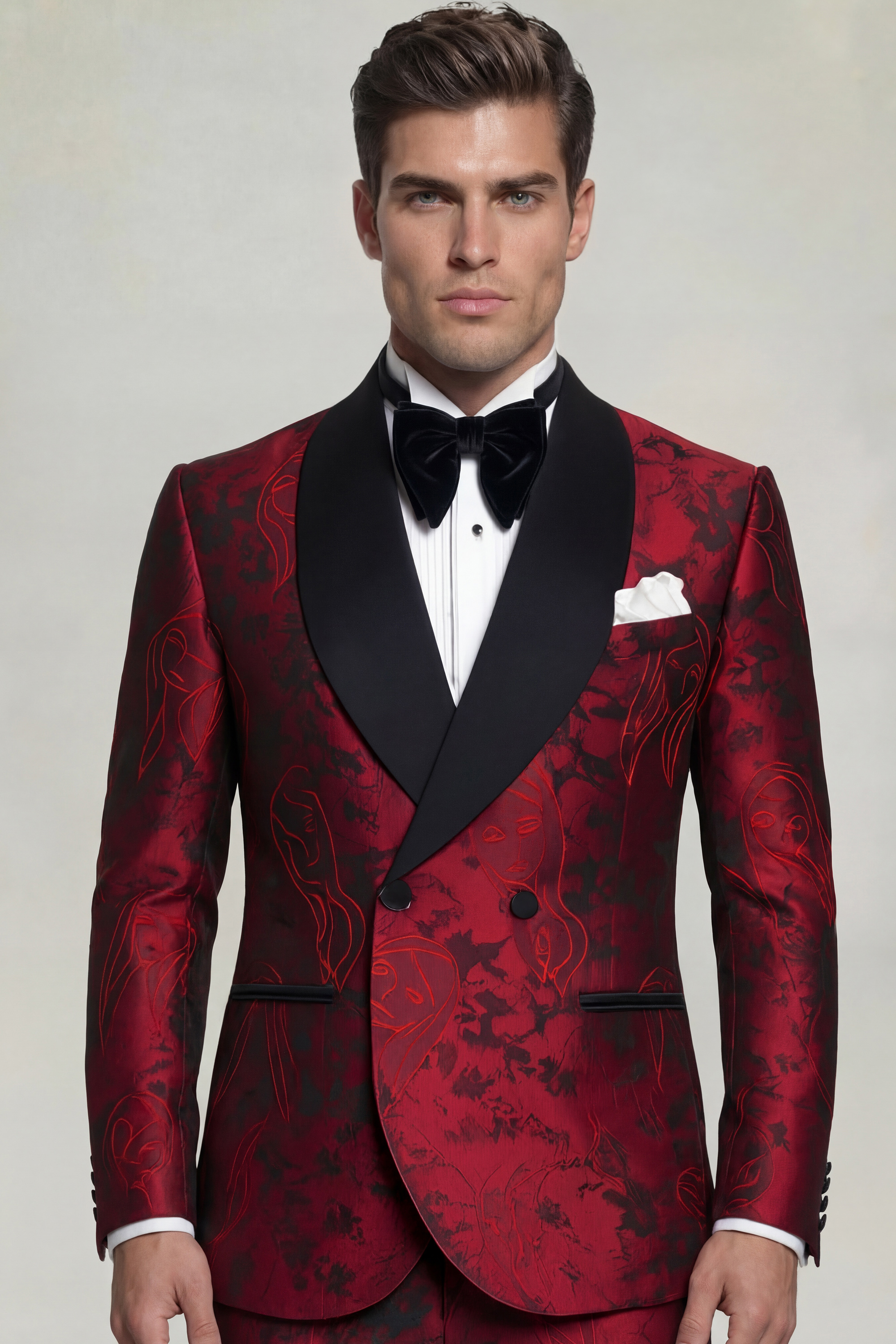 Mens-Blood-Red-Tuxedo-Geisha-Print-Luxury-Wedding-Prom-Suit-from-Gentlemansguru.com