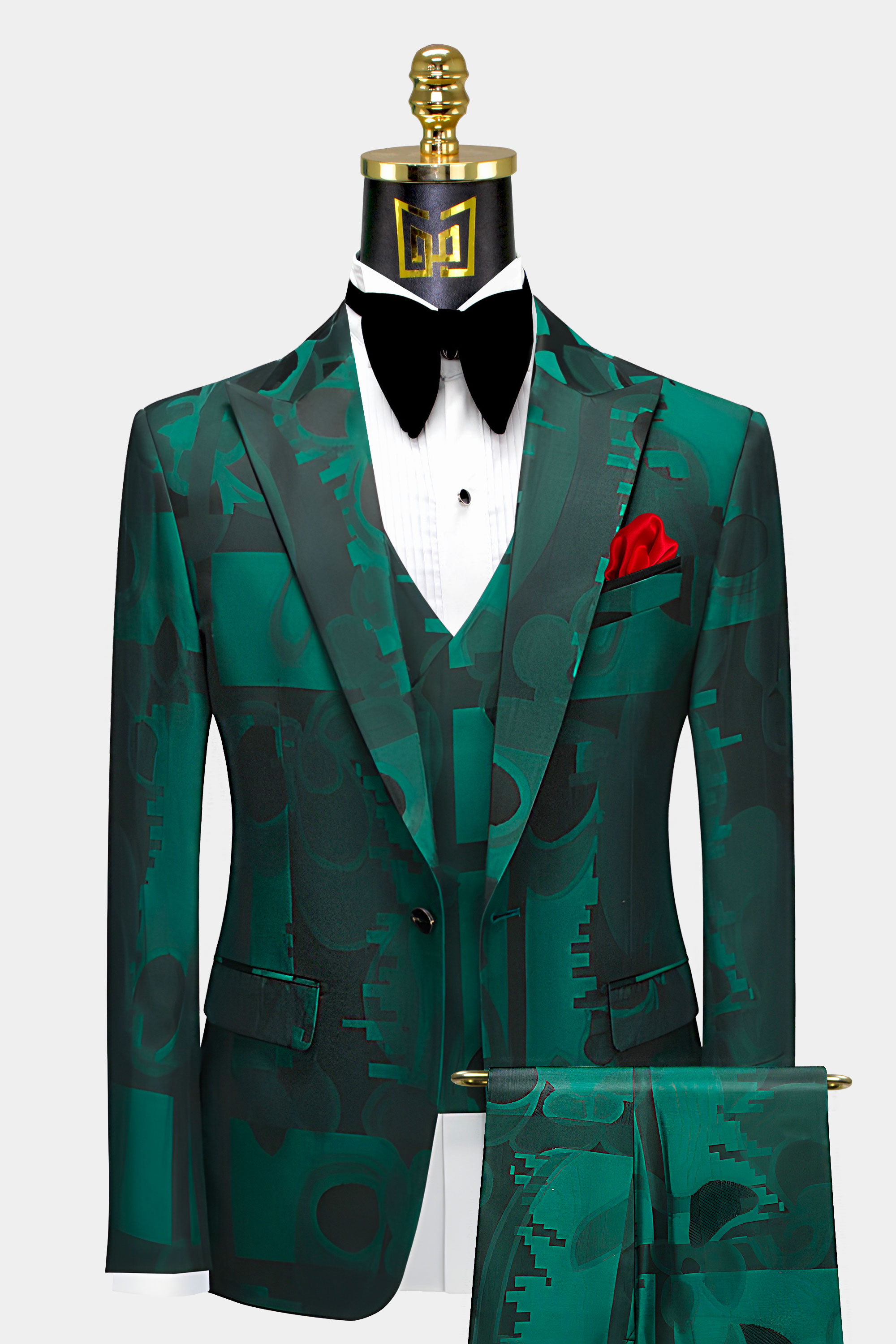 Mens-Green-and-Black-Suit-Wedding-Groom-Tuxedo-from-Gentlemansguru.com