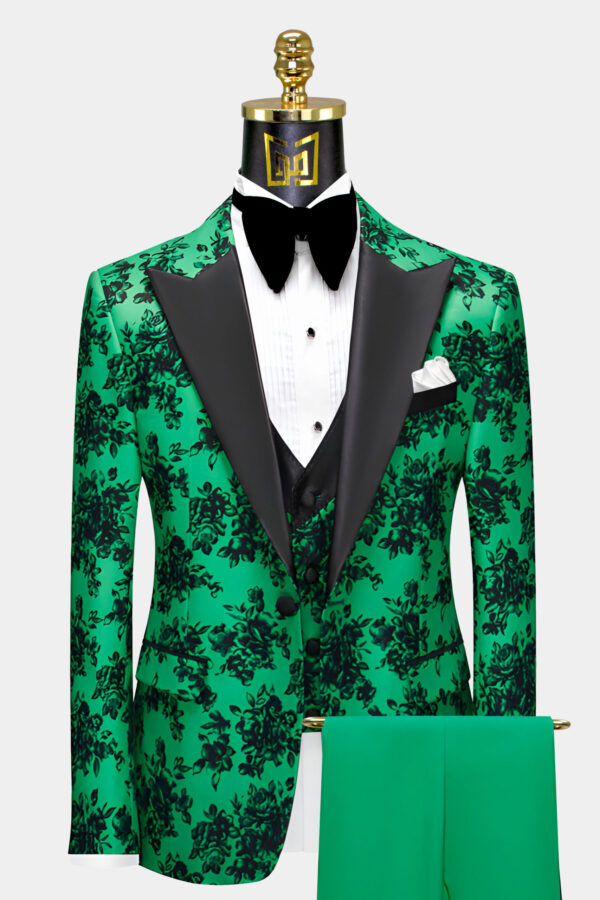 Mens-Green-and-Black-Tuxedo-Wedding-Groom-Prom-Suit-from-Gentlemansguru.com