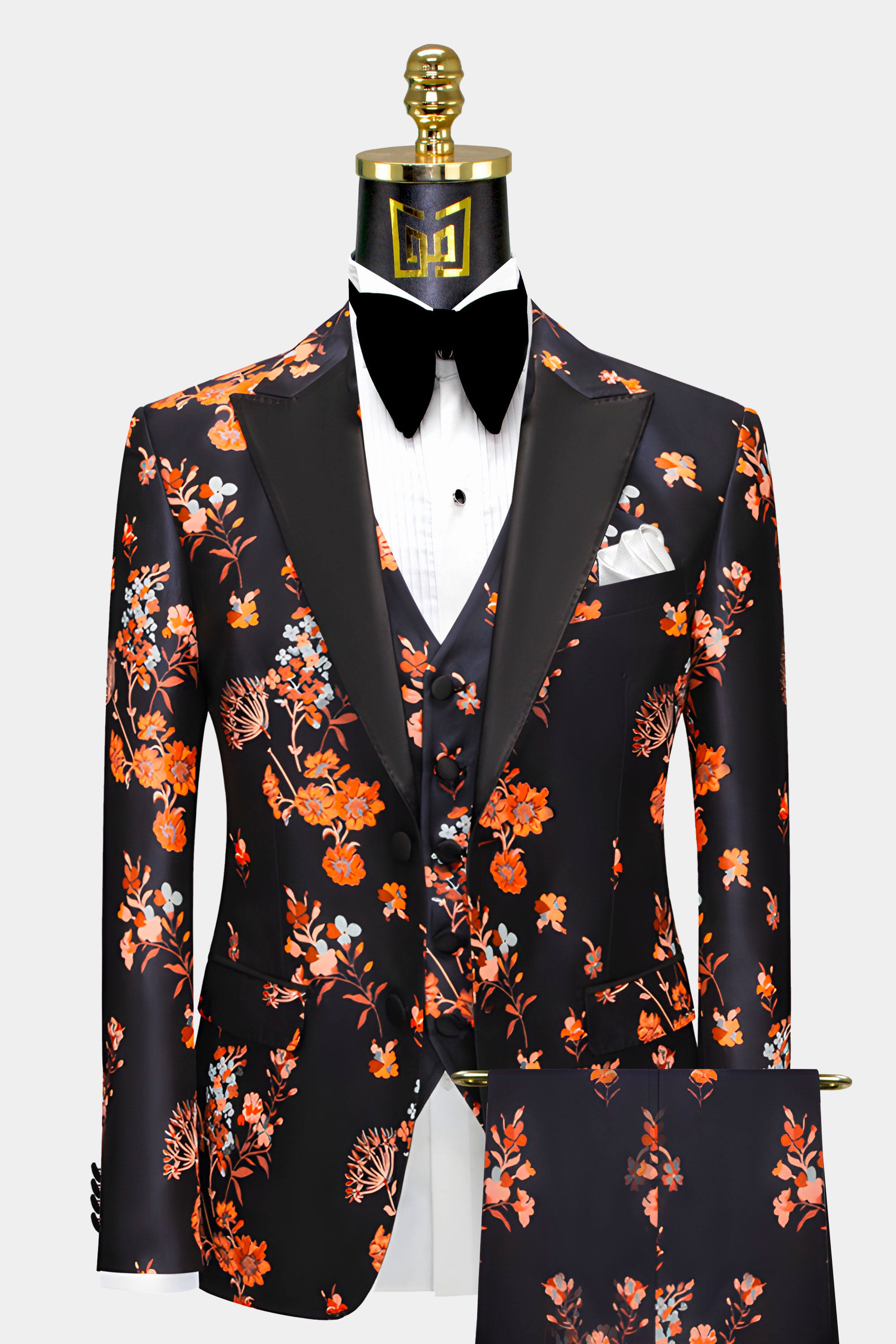 Orange Floral Tuxedo Suit | Gentleman's Guru