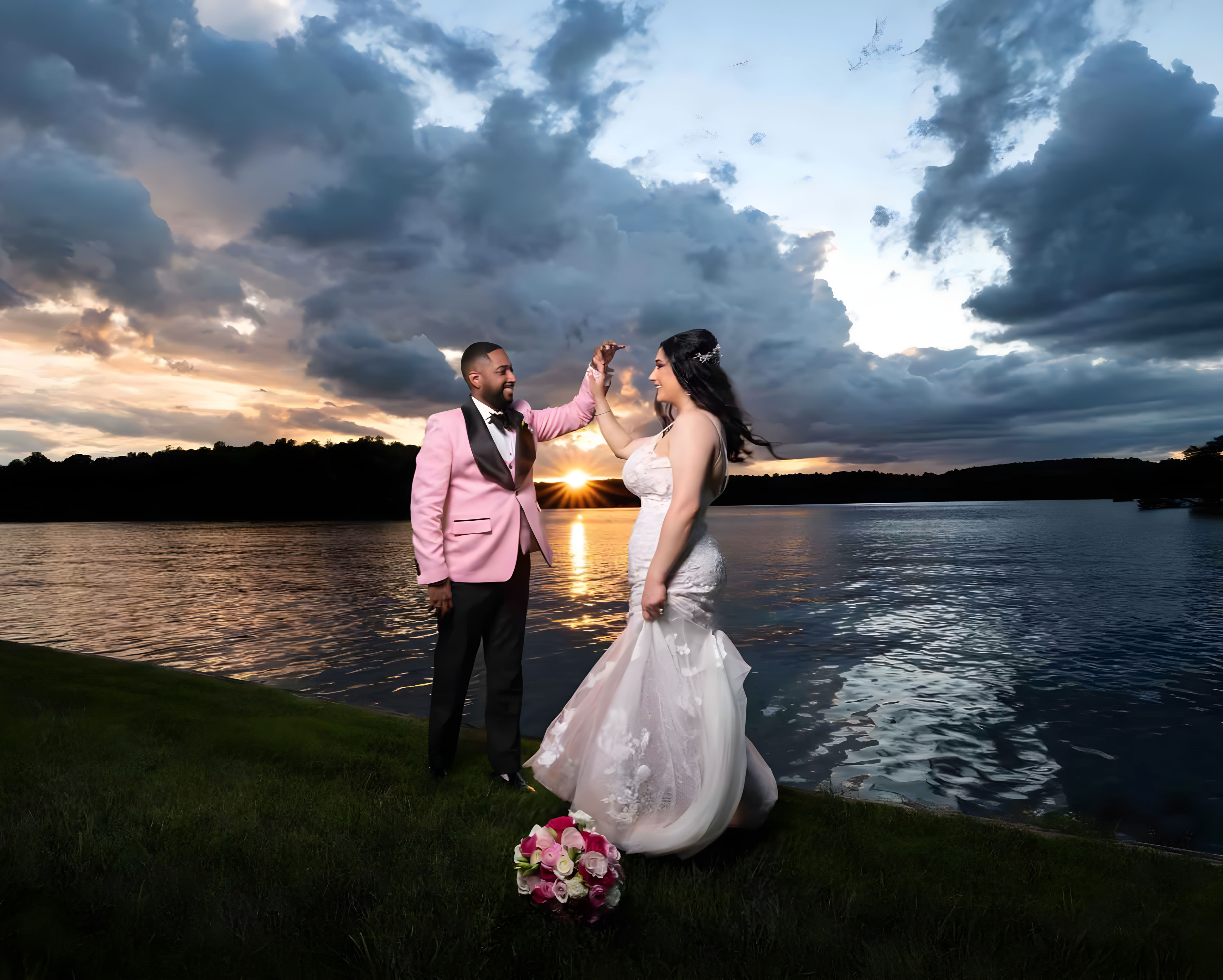 Customer-Gallery-Black-and-Pink-Tuxedo-Wedding-Groom-Suit-from-Gentlemansguru.com