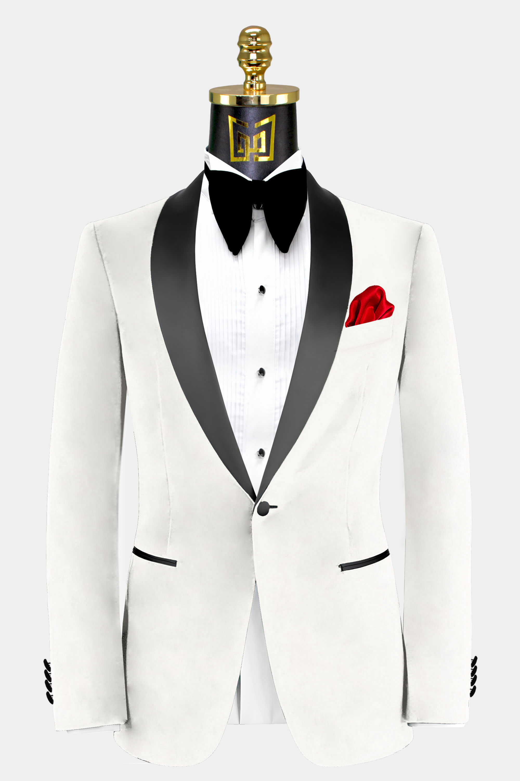 Ivory White Velvet Tuxedo Jacket