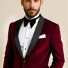 Mens-Luxury-Velvet-Fancy-Burgundy-Wedding-Groom-Jacket-Tuxedo-from-Gentlemansguru.com.