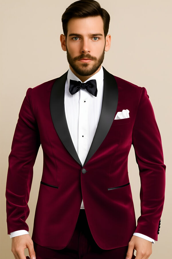 Mnes-Burgundy-Velvet-Tuxedo-Jacket-Prom-Wedding-Blazer-from-Gentlemansguru.com