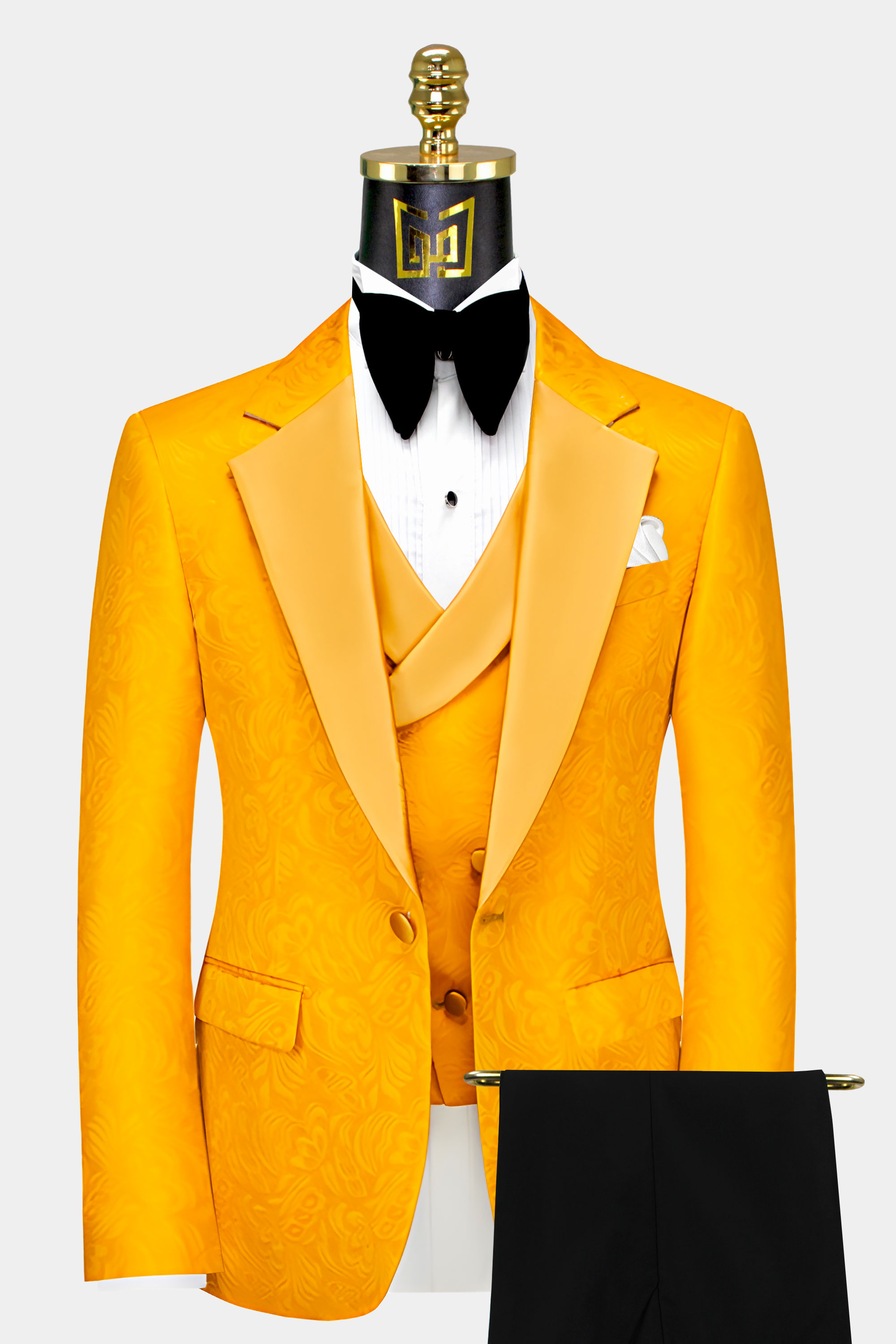 Black-Orange-Gold-Floral-Tuxedo-Groom-Wedding-Suit-For-Men-from-Gentlemansguru.com