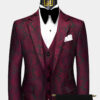 Black and-Burgundy-Suit-Groom-Wedding-Prom-Tuxedo-For-Men-from-Gentlemansguru.com.