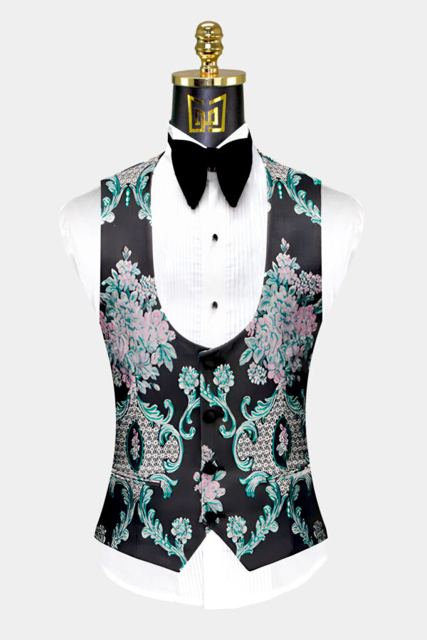 Black-and-Green-Tuxedo-Vest-from-Gentlemansguru.com