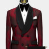 Black-and-Maroon-Tuxedo-Groom-Wedding-Suit-For-Men-from-Gentlemansguru.com