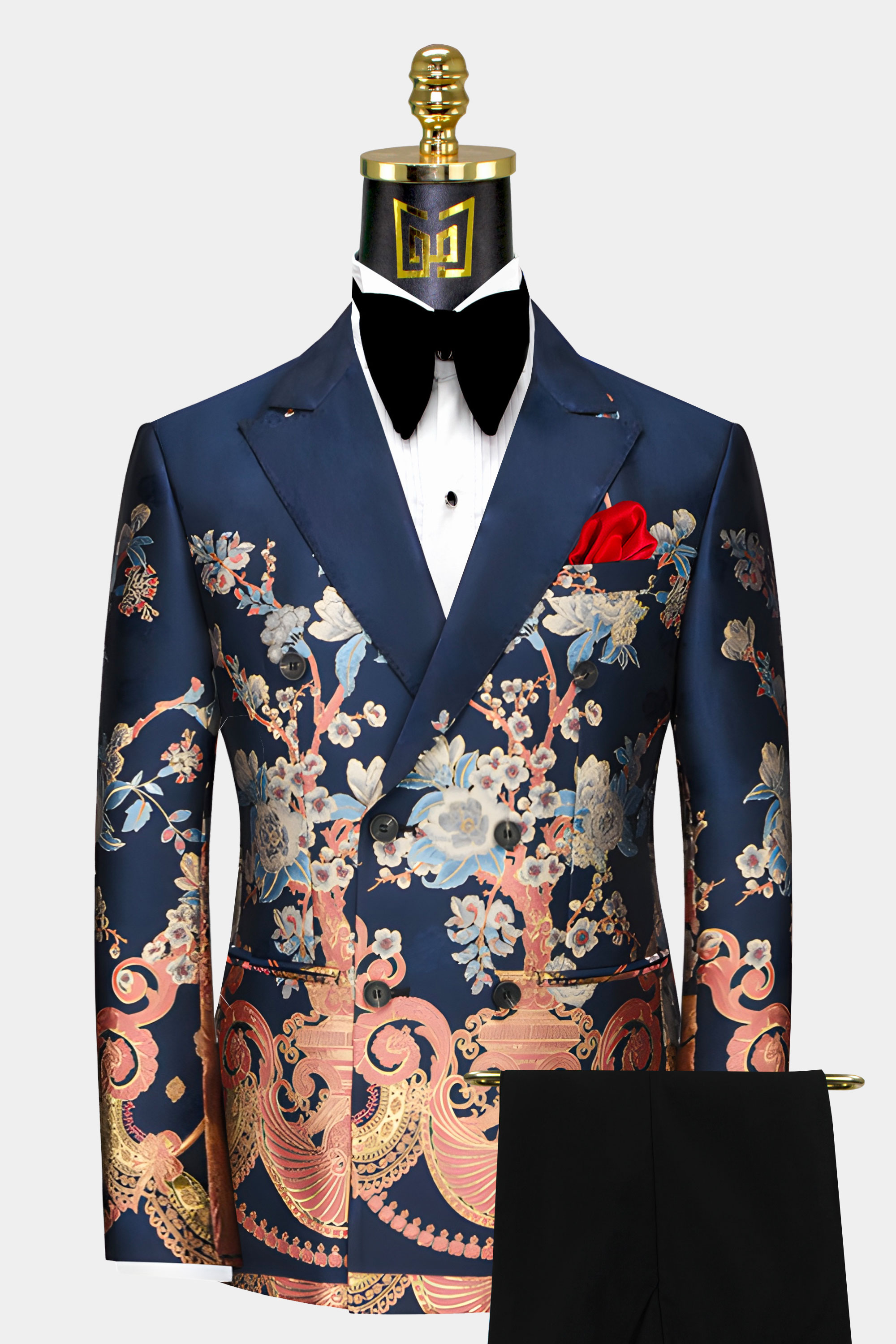 Navy Blue Floral Suit | Gentleman's Guru