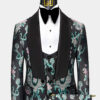 Green-and-Black-Tuxedo-Groom-Wedding-Suit-from-Gentlemansguru.com