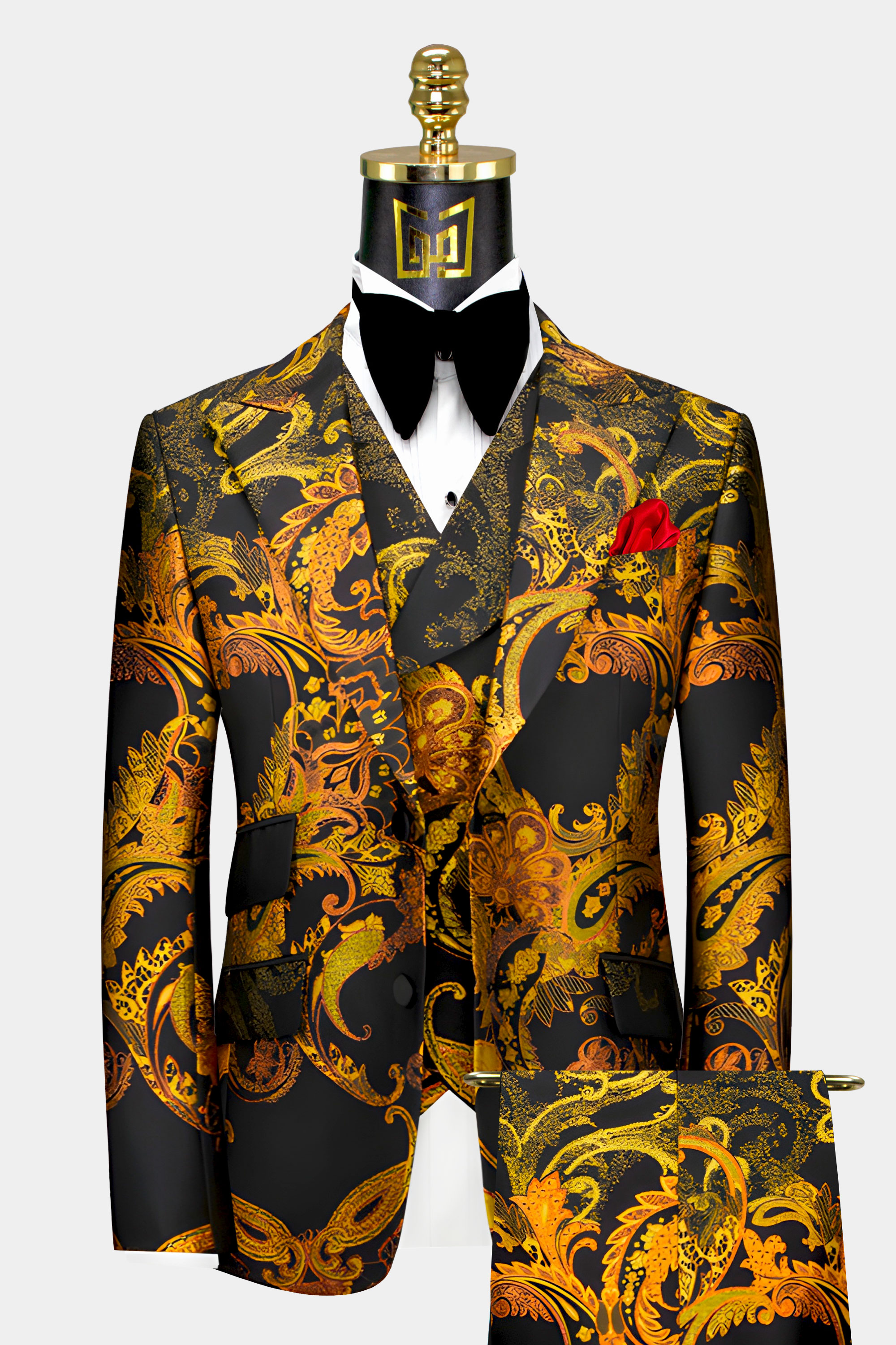 Mens-Black-and-Orange-Suit-Prom-Groom-Wedding-Tuxedo-from-Gentlemansguru.com