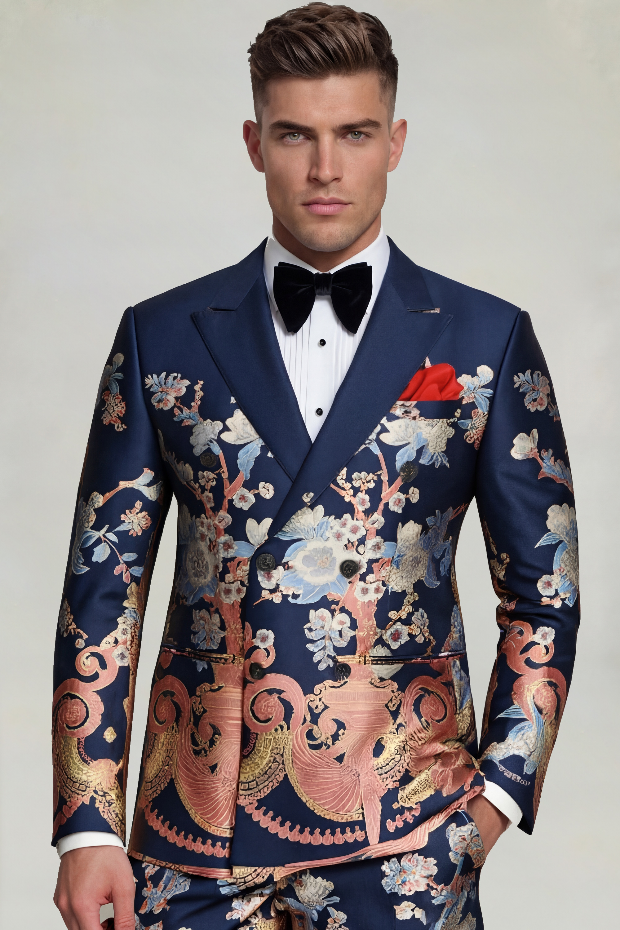 Mens-Navy-Blue-Floral-Suit-Groom-Wedding-Double-Breasted-Tuxedo-from-Gentlemansguru.com