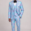Purple and Turquoise Suit Matching Trousers Full Body Standing from Gentlemansguru.com