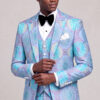Purple and Turquoise Suit Three Quarter Cuff Styling Portrait from Gentlemansguru.com