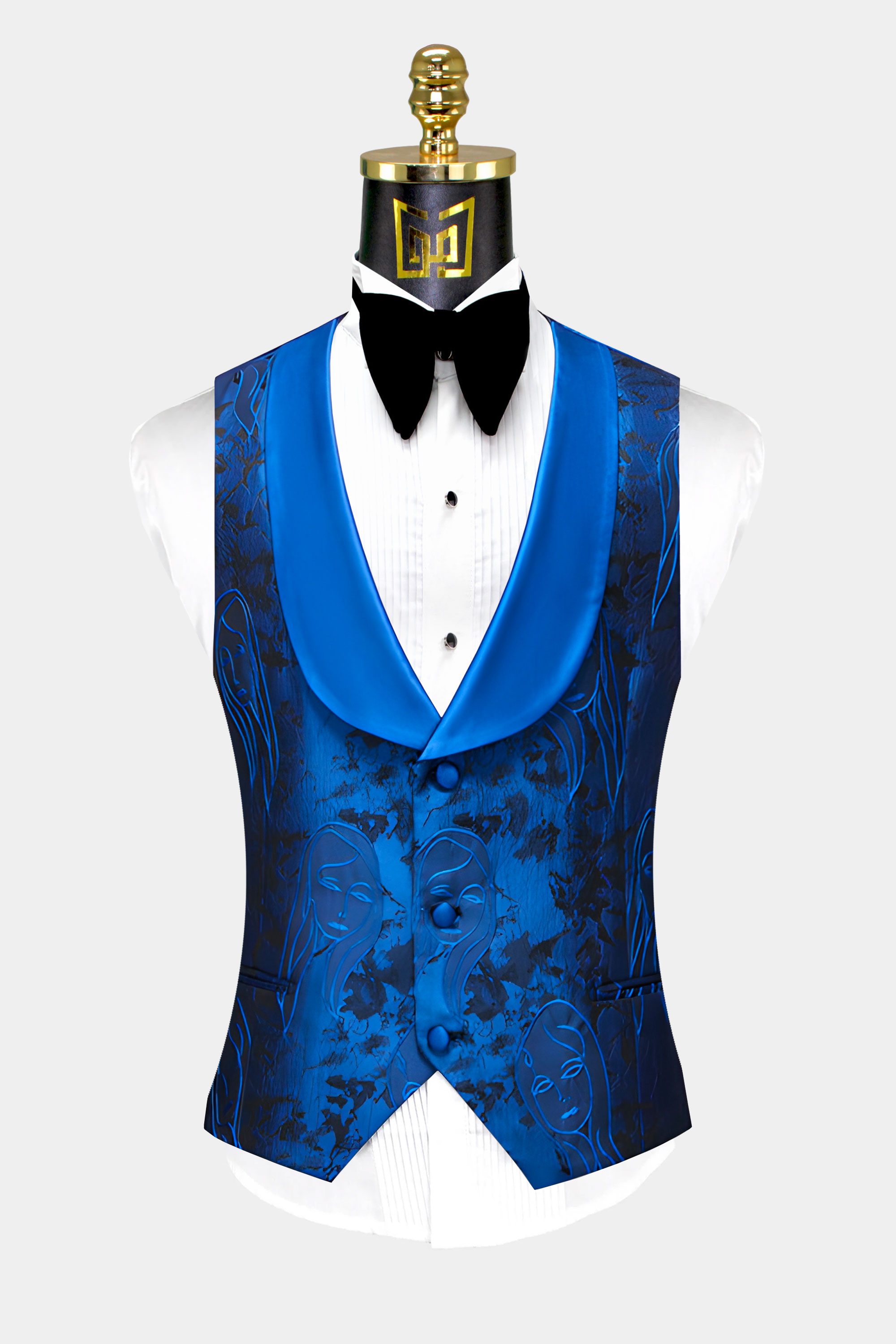Royal-Blue-Geisha-Print-Tuxedo-Vest-from-Gentlemansguru.com