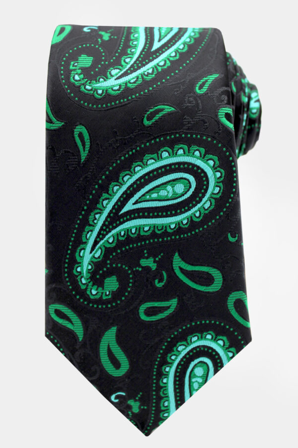 Black-Green-Paisley-Tie-Grooms-Wedding-from-Gentlemansguru.com