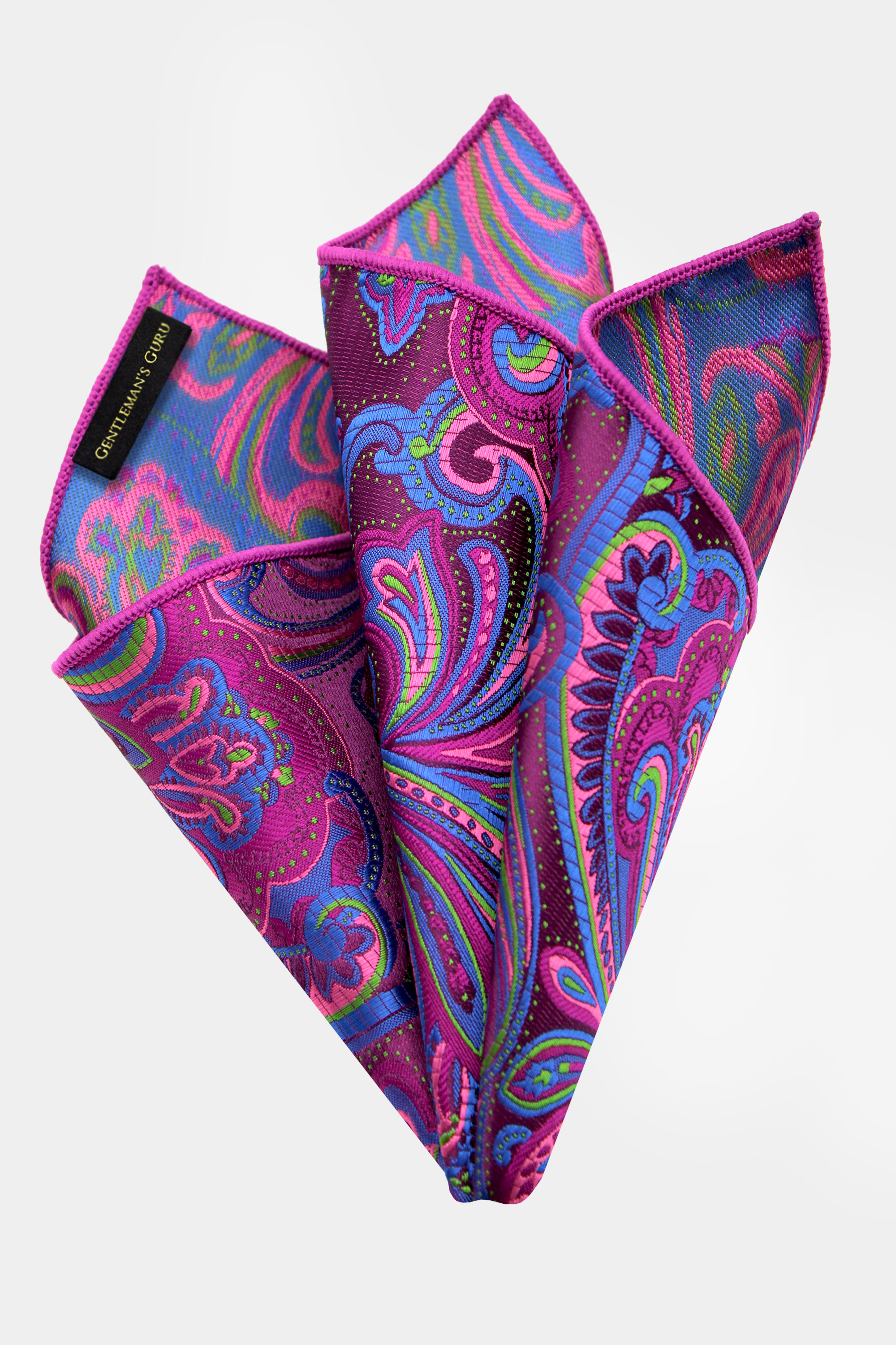 Magenta-Paisley-Pocket-Square-Handkerchief-from-Gentlemansguru.com