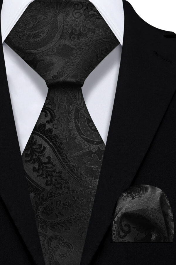 Mens-Black-Paisley-Tie-and-Pocket-Square-Set-Wedding-Groom-Necktie-from-Gentlemansguru.com