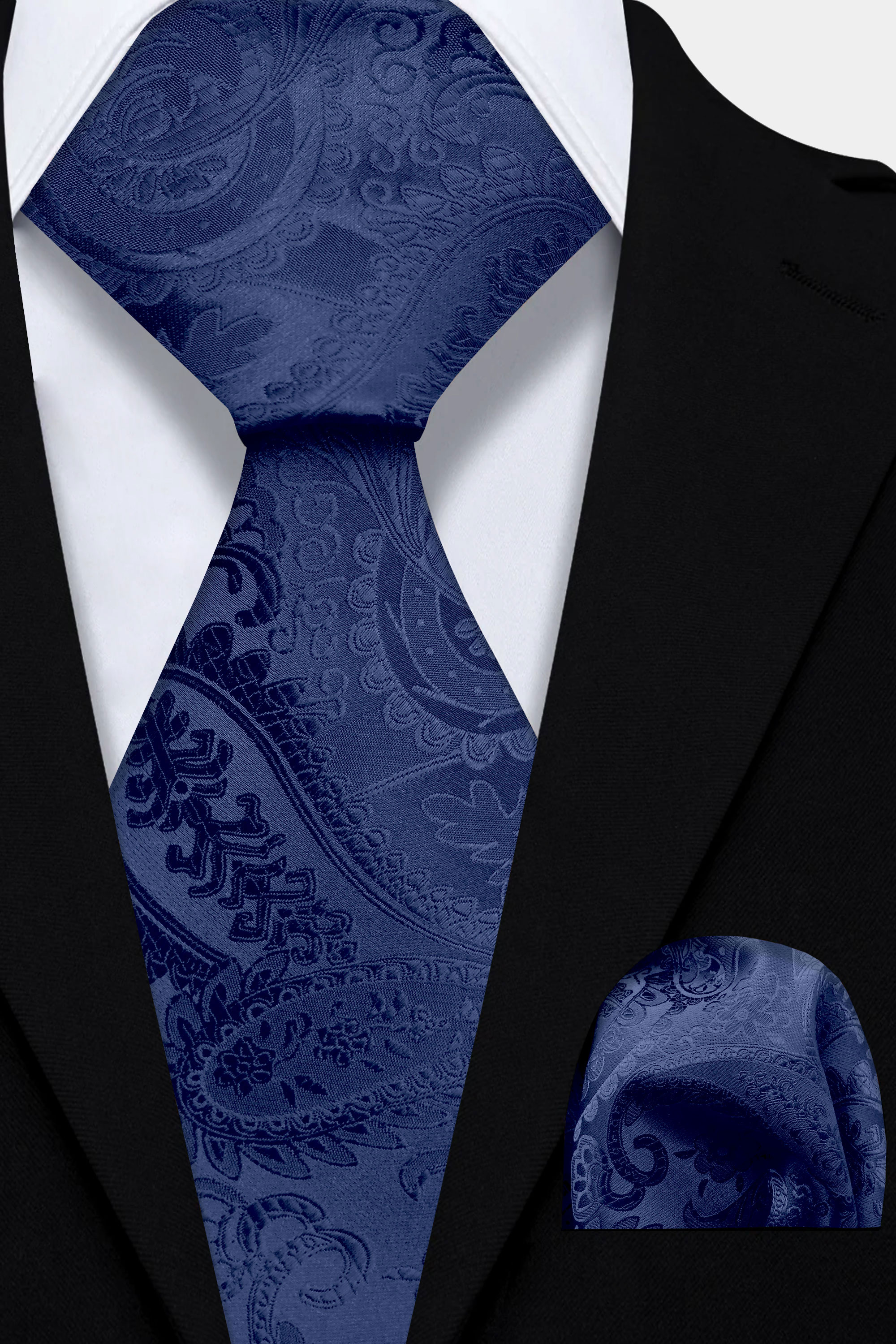 Mens-Navy-Blue-Paisley-Tie-and-Pocket-Square-Set-Wedding-Groom-Necktie-from-Gentlemansguru.com