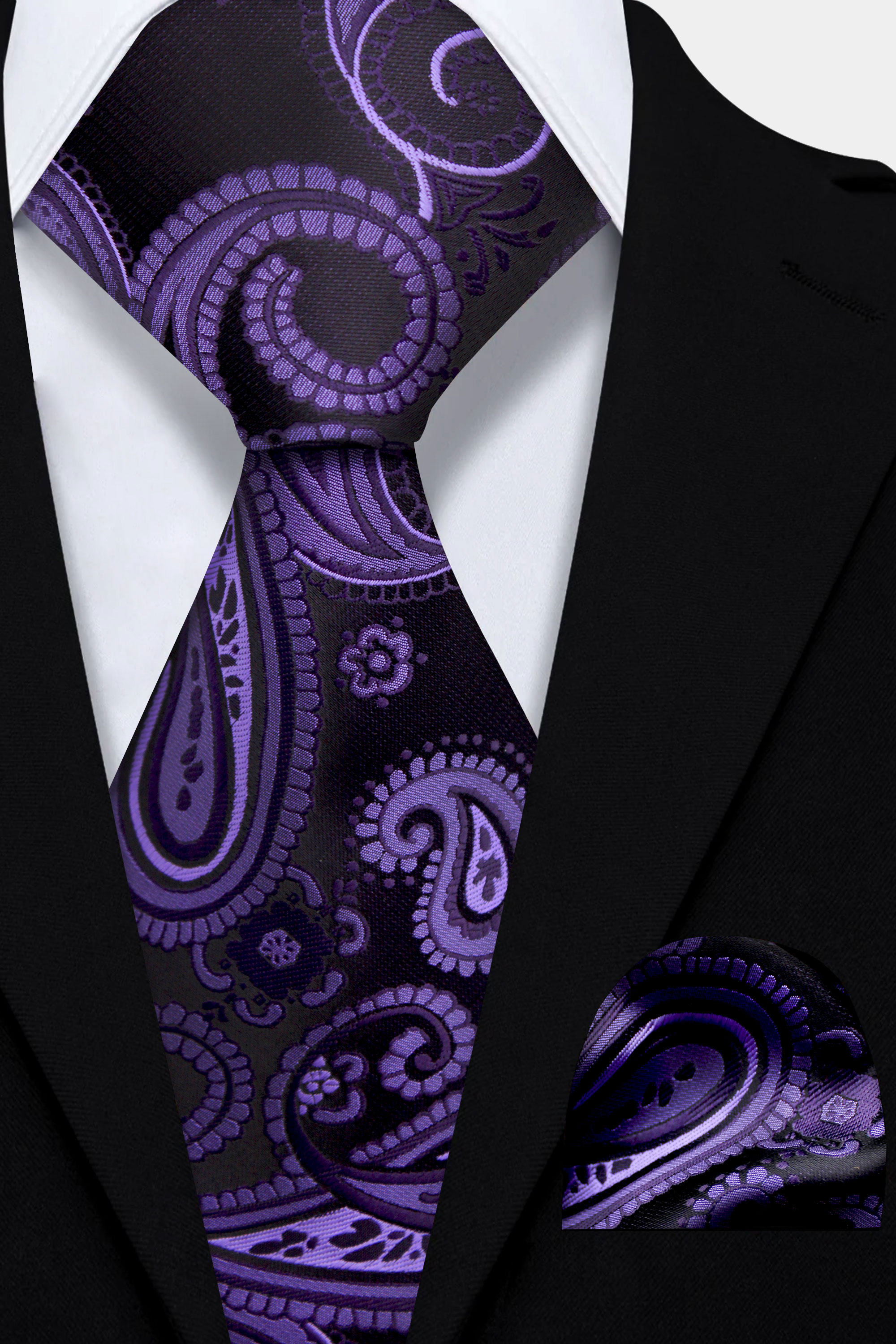 Mens-Purple-Paisley-Tie-and-Pocket-Square-Set-Wedding-Groom-Necktie-from-Gentlemansguru.com