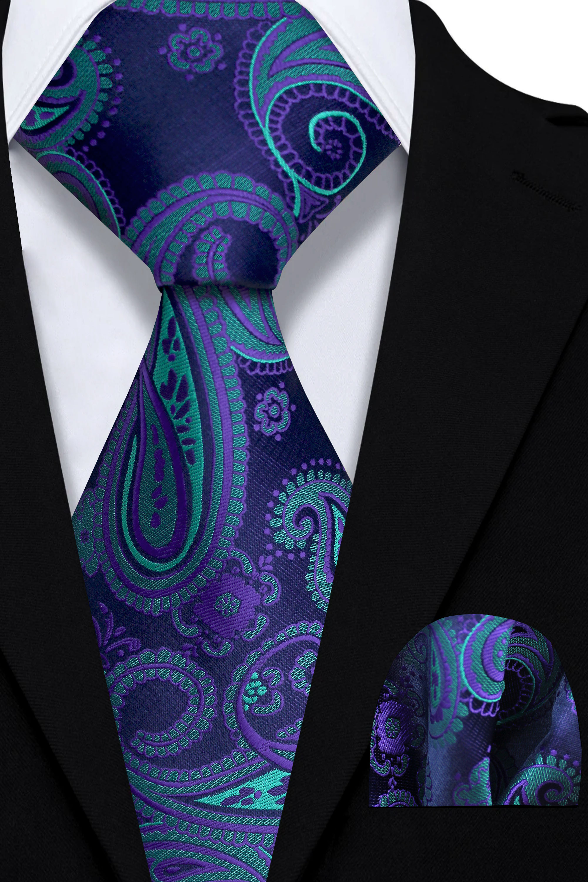 Mens-Purple-and-Turquoise-Tie-and-Pocket-Square-Set-Paisley-Wedding-Groom-Necktie-from-Gentlemansguru.com