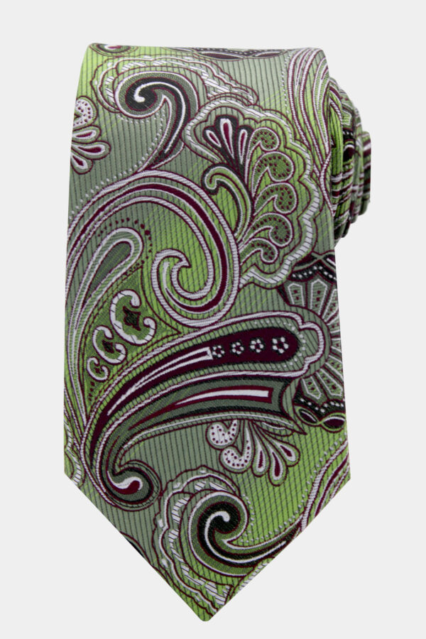 Olive-Green-Paisley-Tie-Grooms-Wedding-from-Gentlemansguru.com