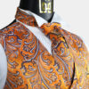 Orange-Navy-Blue-Paisley-floral-Vest-Tuxedo-Groom-Wedding-suit-Vest-Waistcoat-from-Gentlemansguru.com