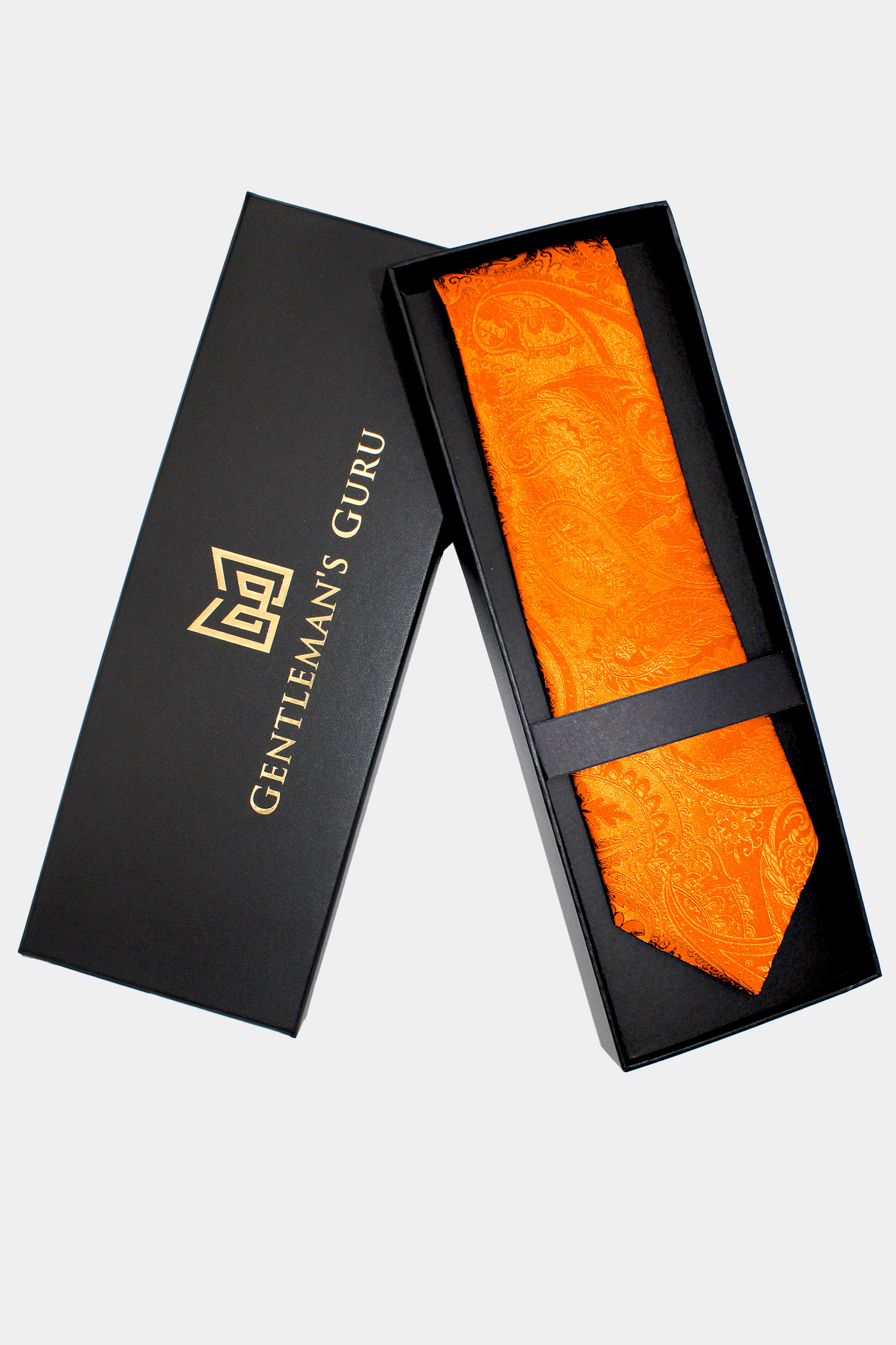 Orange-Paisley-Necktie-Tie-Wedding-from-Gentlemansguru.com