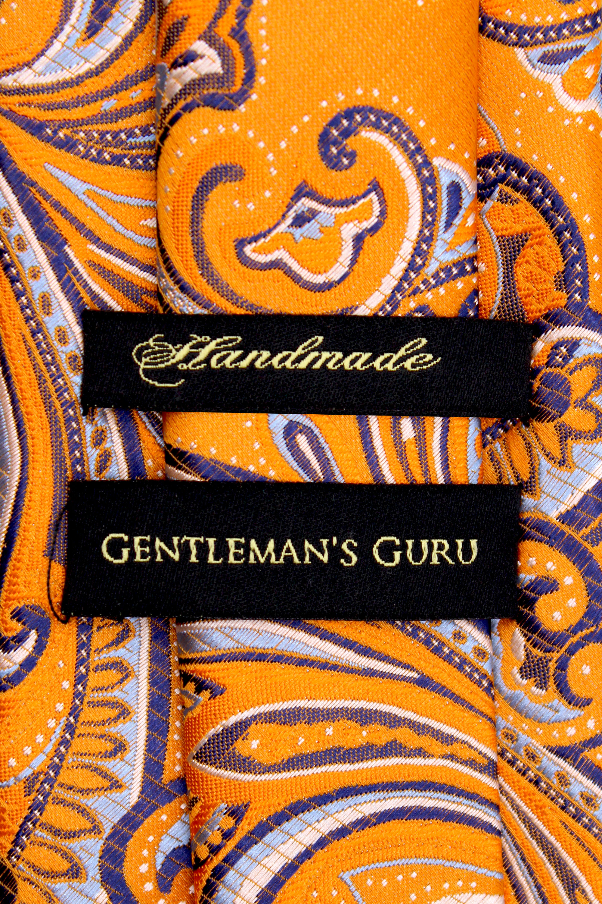 Orange-Navy-Blue-Branded-Tie-Handmade-from-Gentlemansguru.com