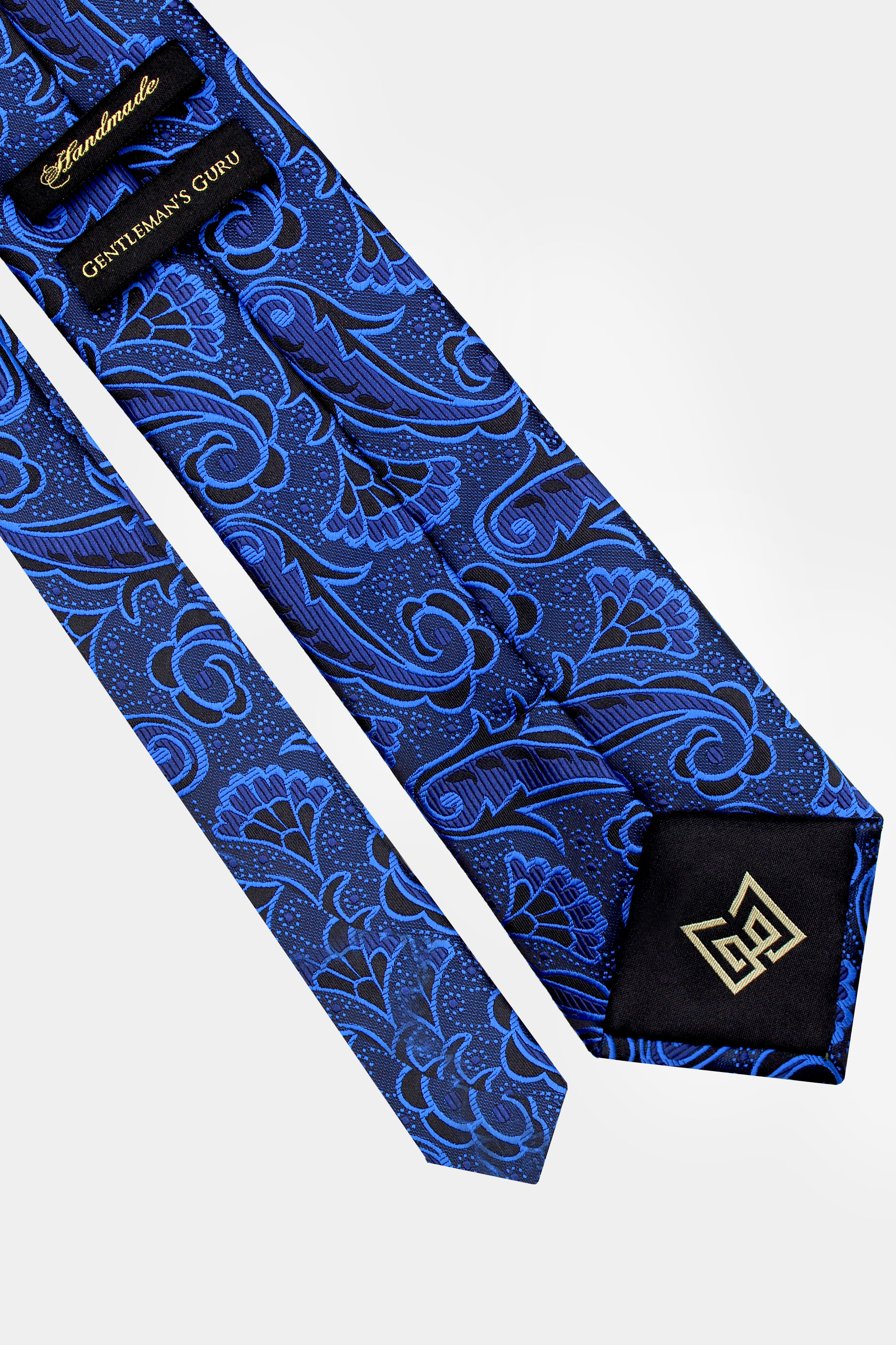 Dark Blue & Midnight Black Paisley Matching Tie Set