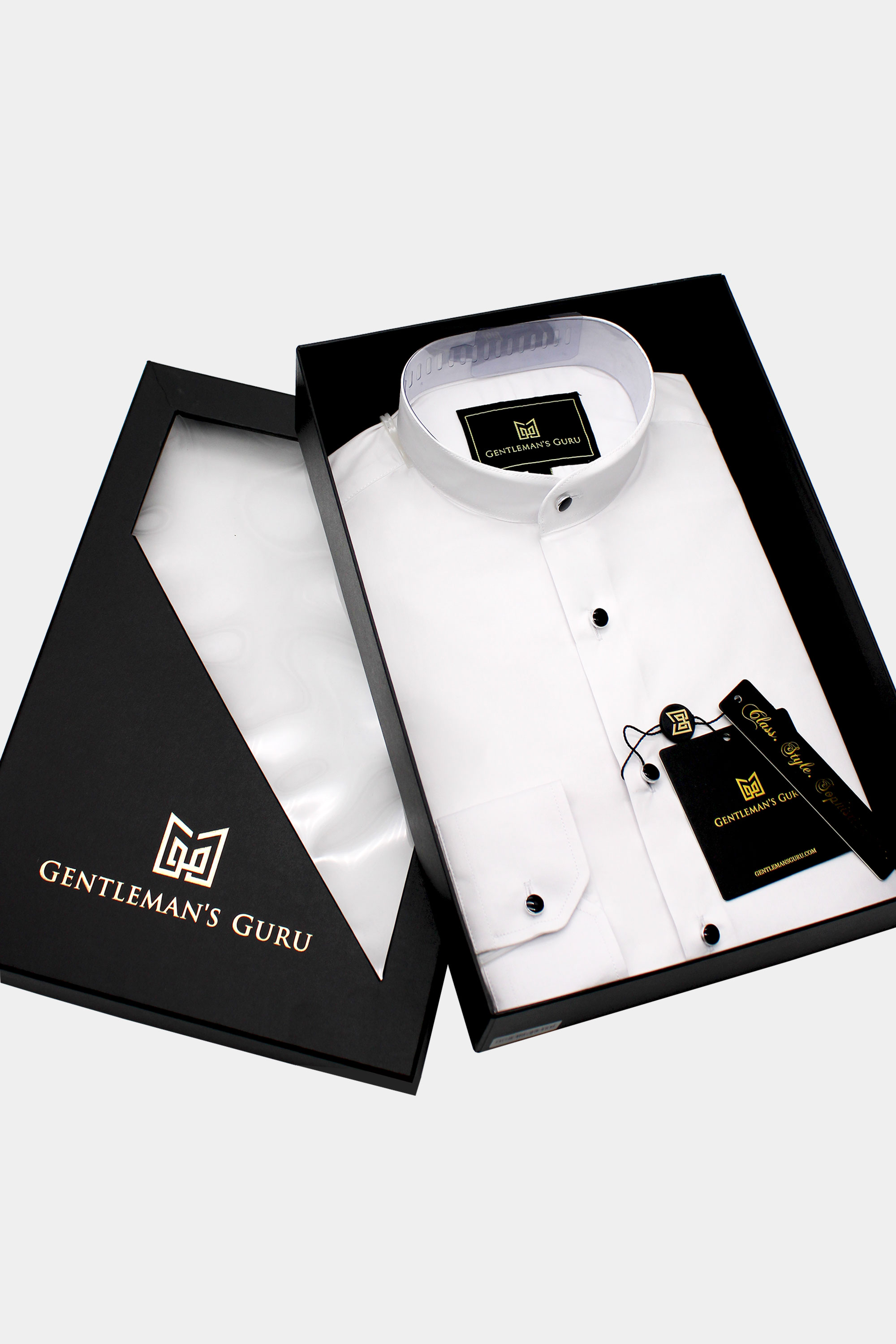 Formal-Mens-White-Mandarin-Collar-Dress-Shirt-from-Gentlemansguru.com