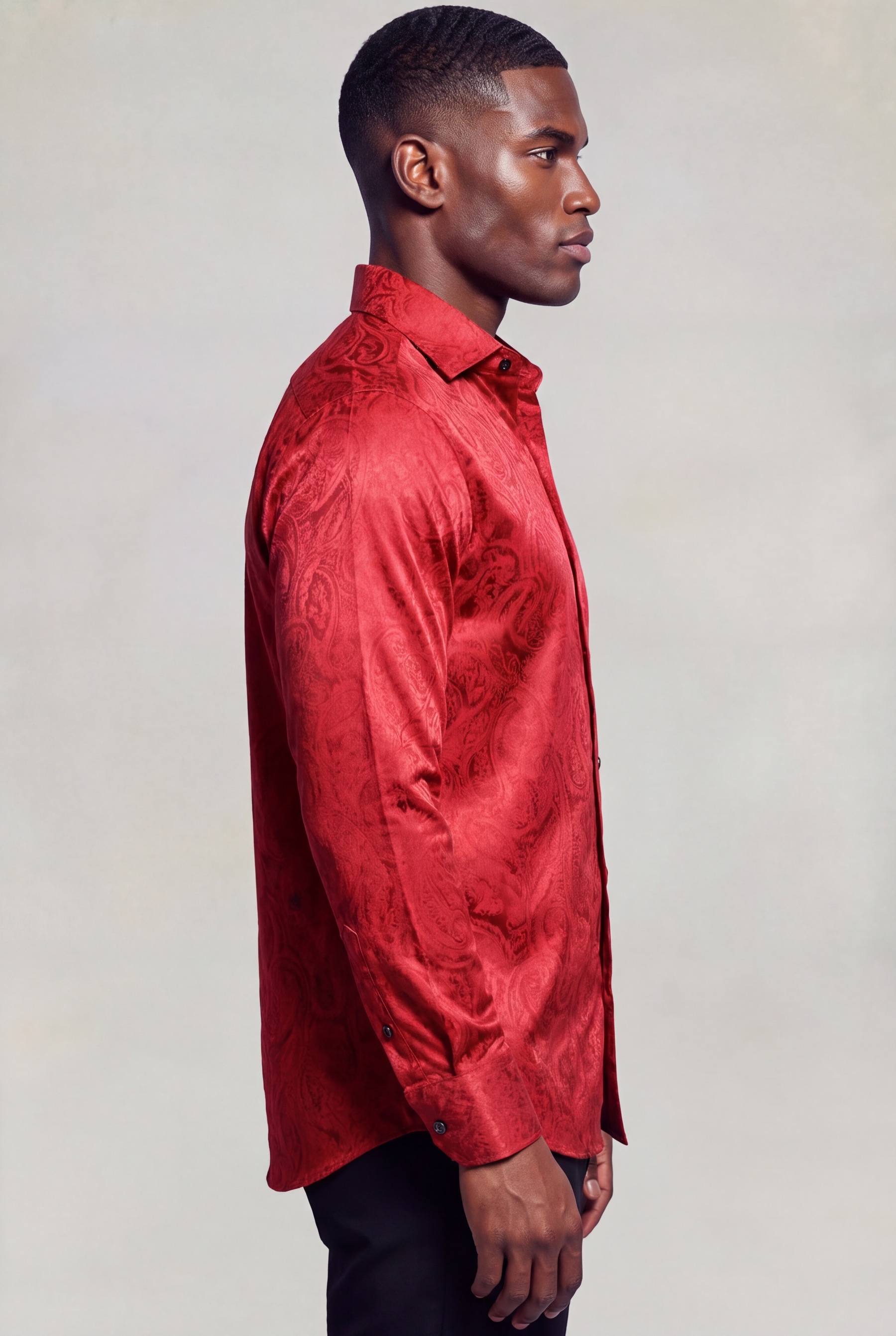 Luxury Red Paisley Shirt for Men
